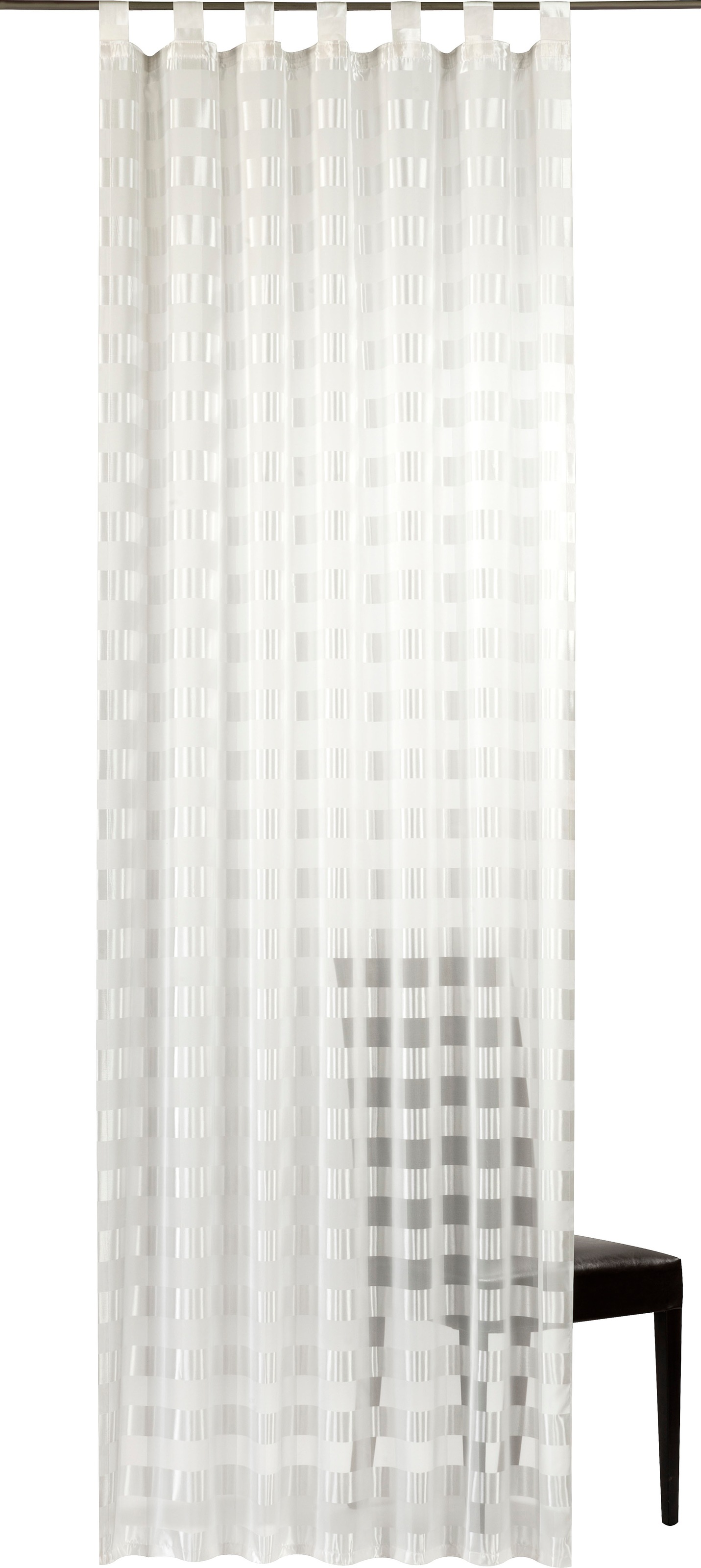 Image of ELBERSDRUCKE Gardine »Karo-Voile«, (1 St.), Schlaufenschal mit Kräuselband Karo-Voile 00 weiss 255x140 cm halbtransparent bei Ackermann Versand Schweiz