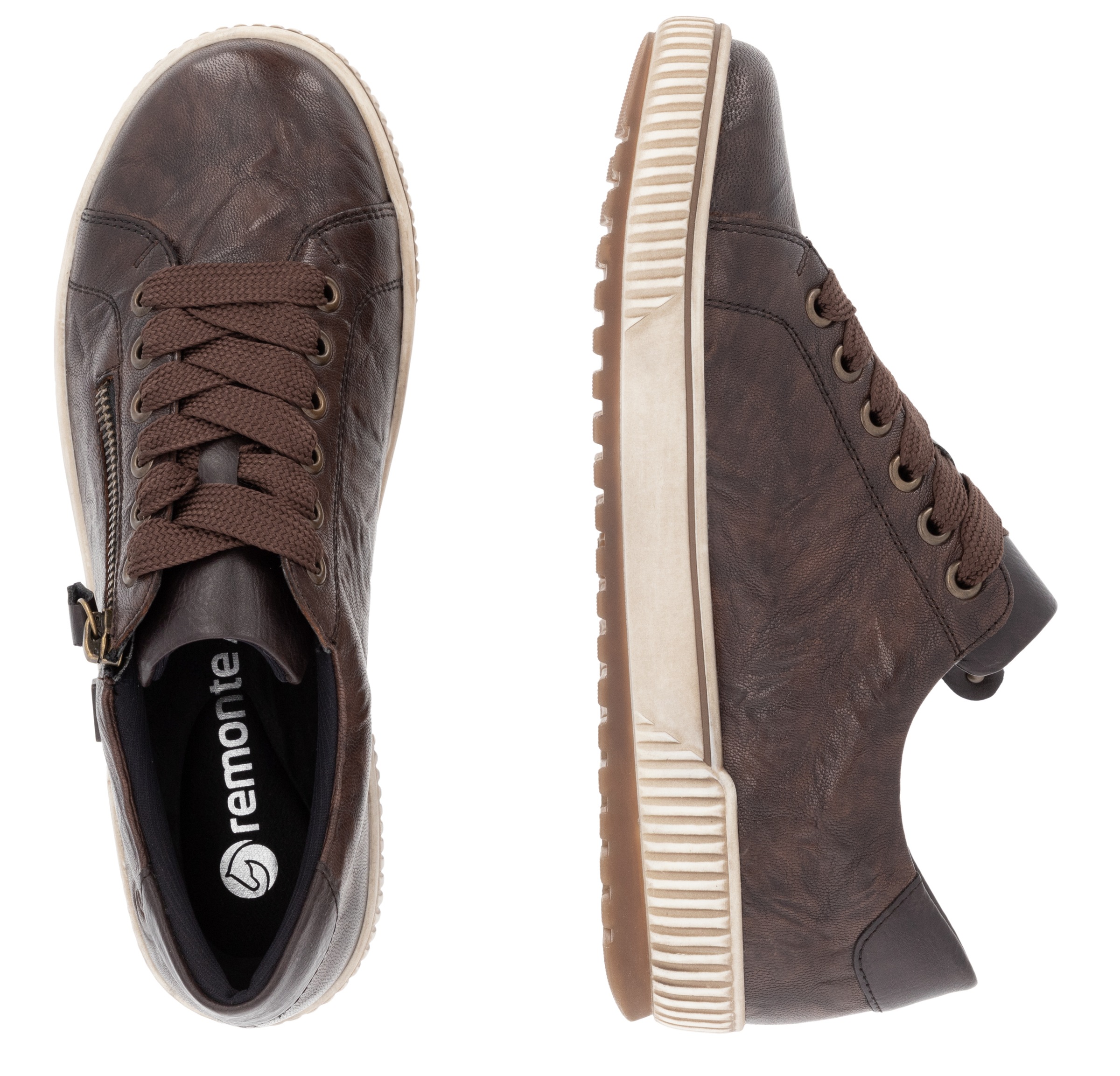 Remonte Plateausneaker, Freizeitschuh, Halbschuh, Schnürschuh mit Aussenreissverschluss