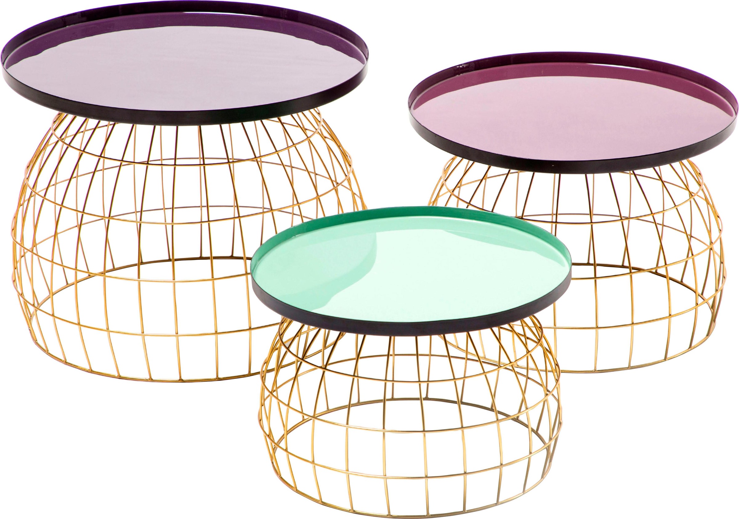 Kayoom Beistelltisch "Laudatio Beistelltisch-Set, Beistelltische im 3er-Set,Gitteroptik" Set, 3 Stk. tlg. 3er-Set, vielfältig einsetzbar, aktuelle Farben