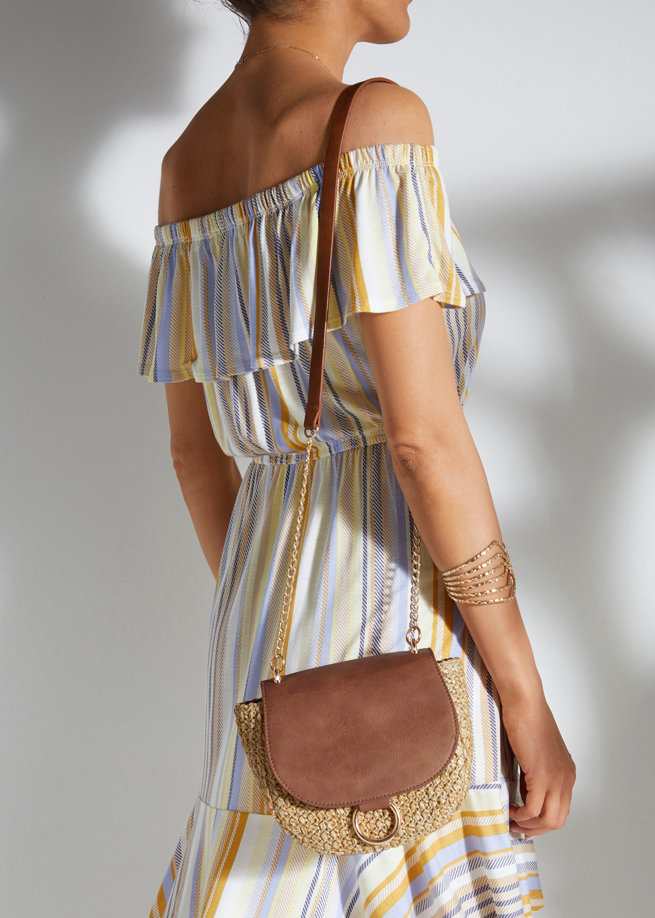 LASCANA Sac à bandoulière »Strandtasche« Minibag,Schultertasche,Tragetasche,Crossbody Bag,Bast-Optik VEGAN