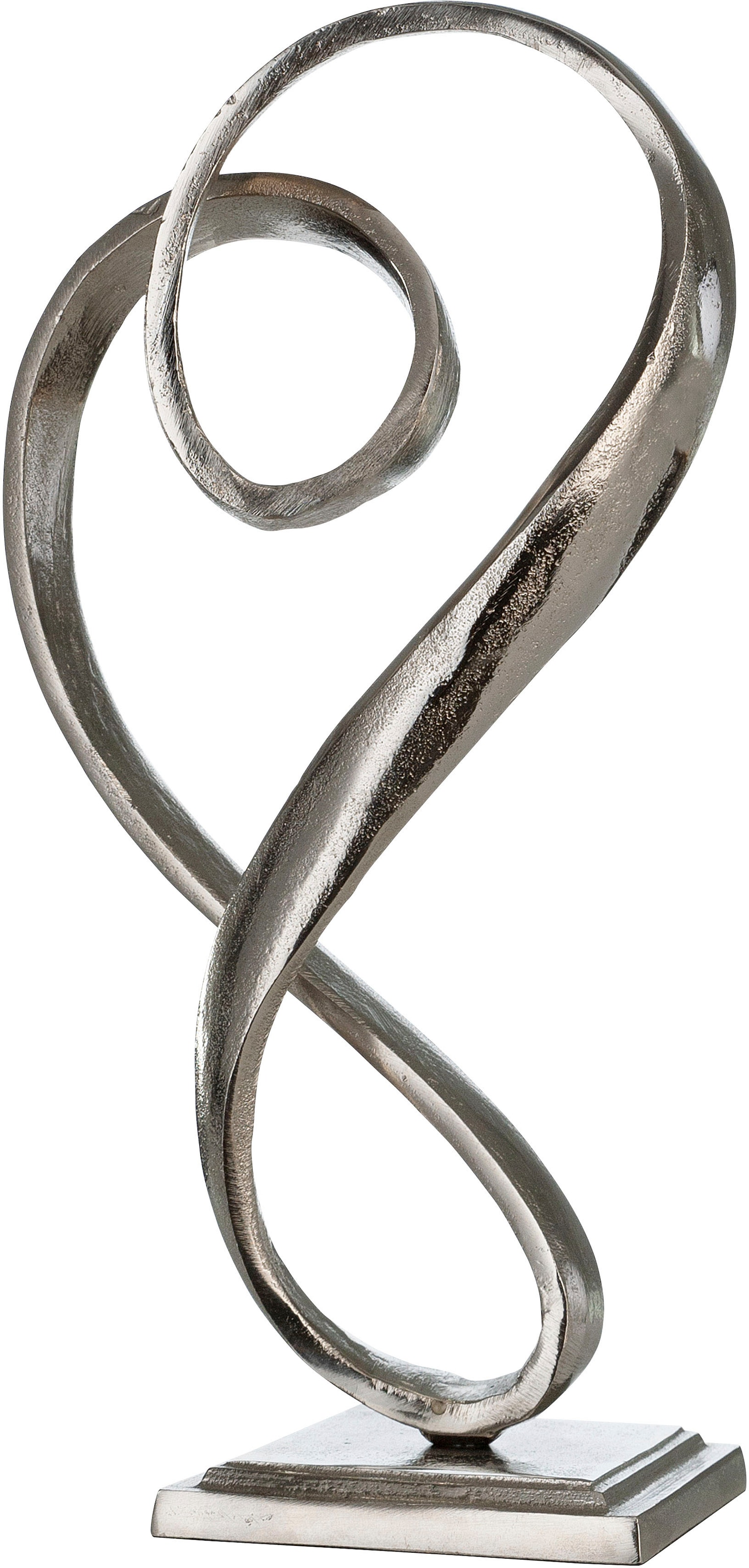 Image of Casablanca by Gilde Dekofigur »Skulptur Curved Heart, silberfarben«, (1 St.), Dekoobjekt, aus Metall, Höhe 33 cm, Herz Form, antikfinish, Wohnzimmer bei Ackermann Versand Schweiz