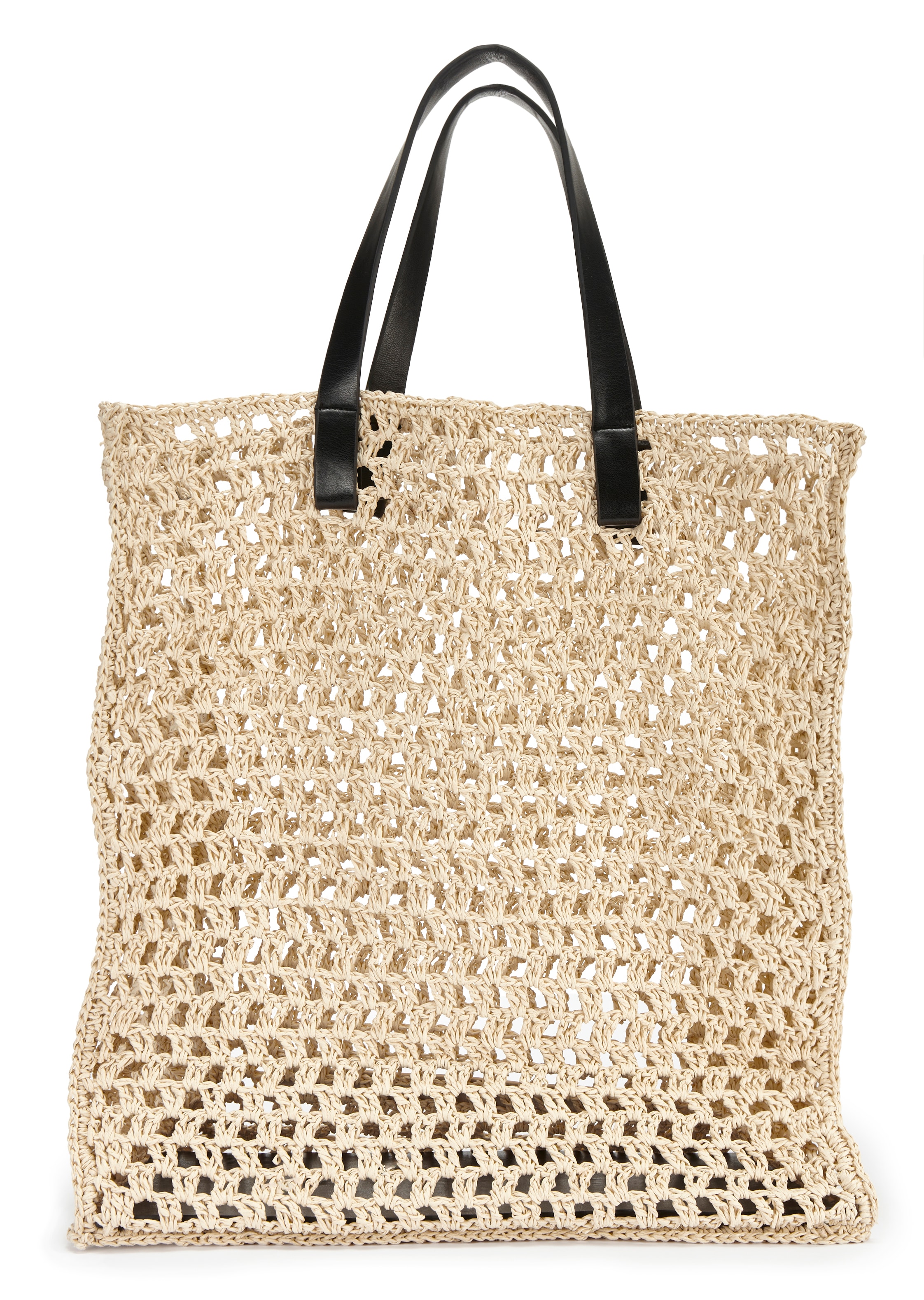 French Connection Shopper »Handtasche, Sommertasche, Tragetasche, Henkeltasche, Strandtasche« NOUVEAU sac d'épaule estival en look paille à la mode
