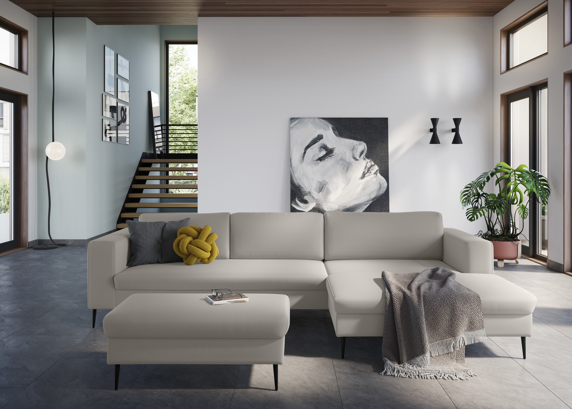 DOMO collection Sitzhocker »Modica«, passend zur Serie, auch in Cord