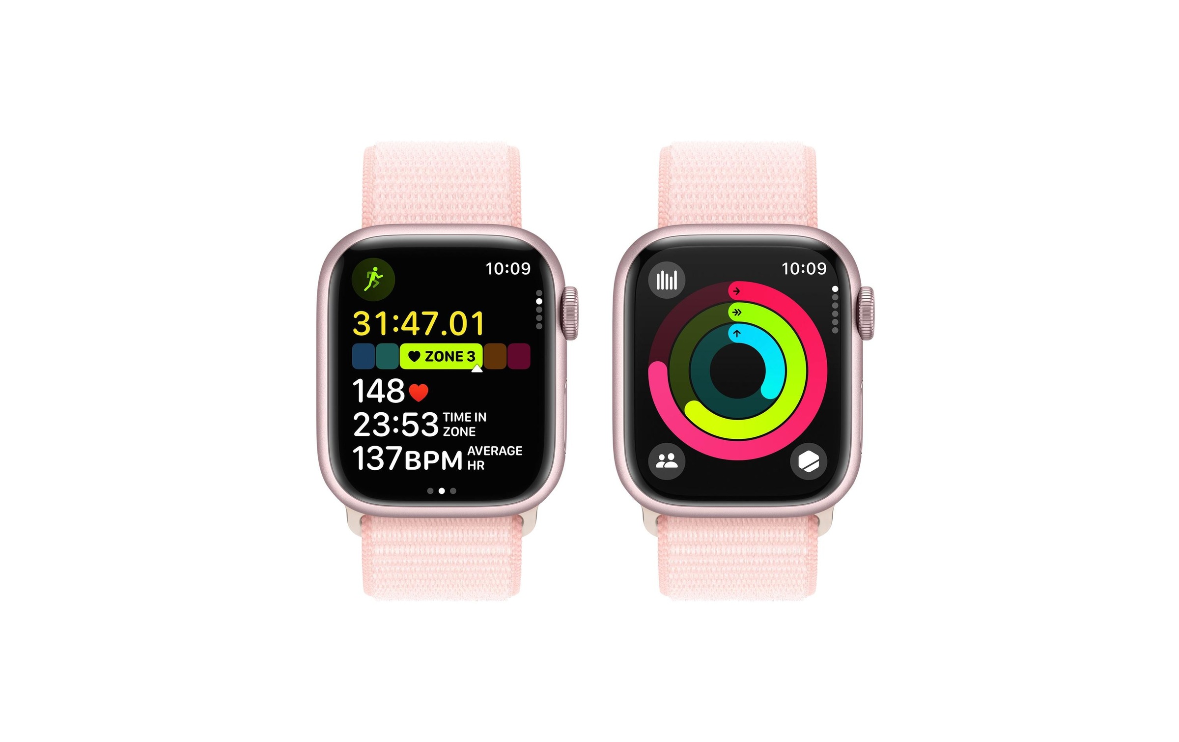 Apple Smartwatch »Series 9, GPS, Aluminium-Gehäuse mit Sport Loop Armband«, (Watch OS 10)