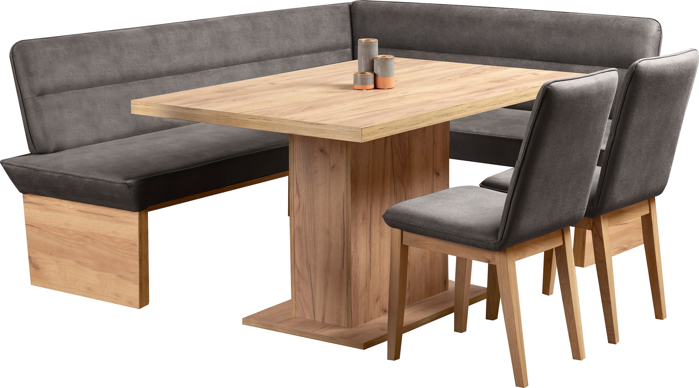 Home affaire Esszimmerstuhl »Beluna Polsterstuhl Esszimmer Bestseller«, (Set), 2 St., Luxus-Microfaser in Lederoptik, Gestell und Beine aus massiver Eiche modernes Landhaus