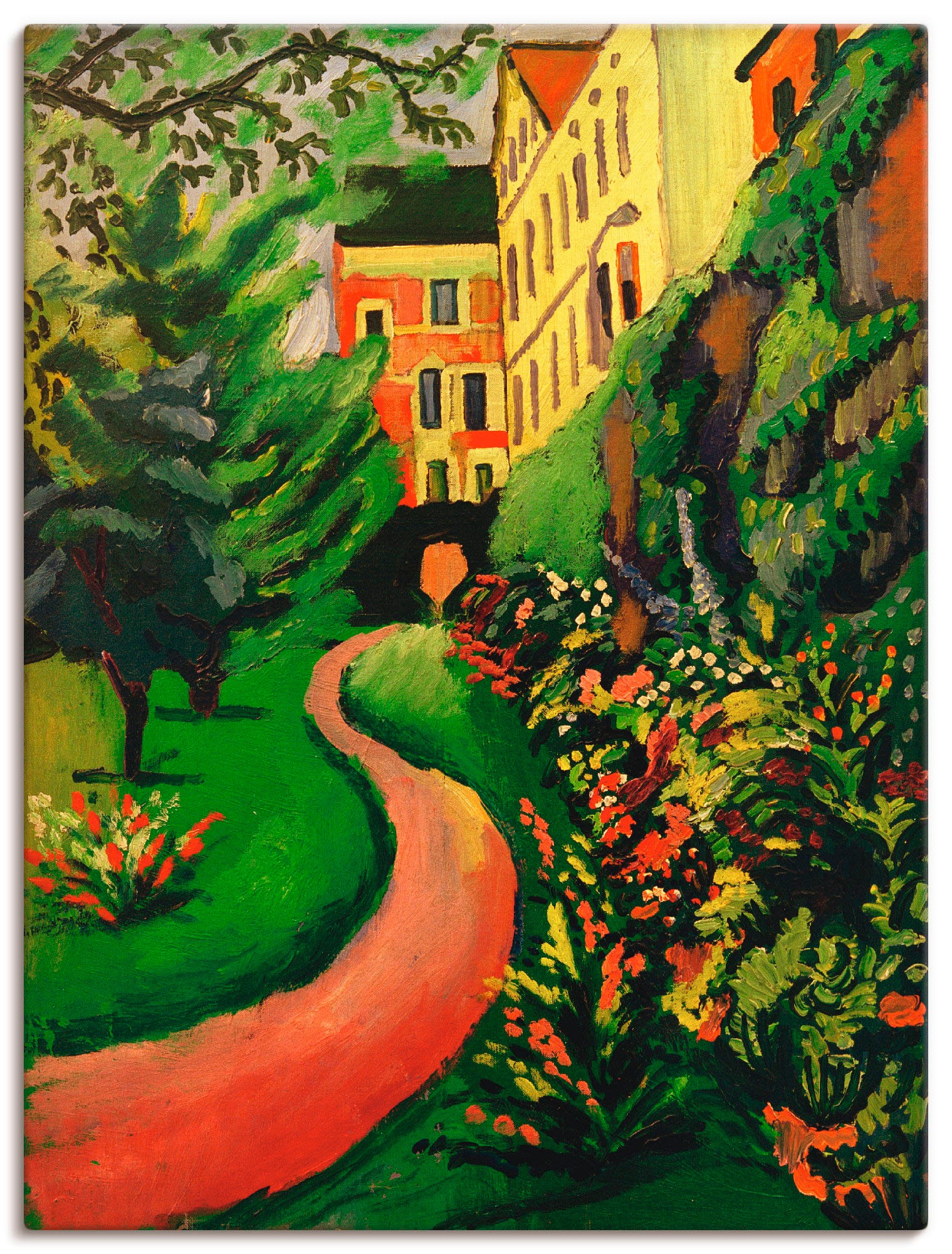 Image of Artland Wandbild »Unser Garten mit blühenden Rabatten«, Garten, (1 St.), in vielen Grössen & Produktarten -Leinwandbild, Poster, Wandaufkleber / Wandtattoo auch für Badezimmer geeignet bei Ackermann Versand Schweiz