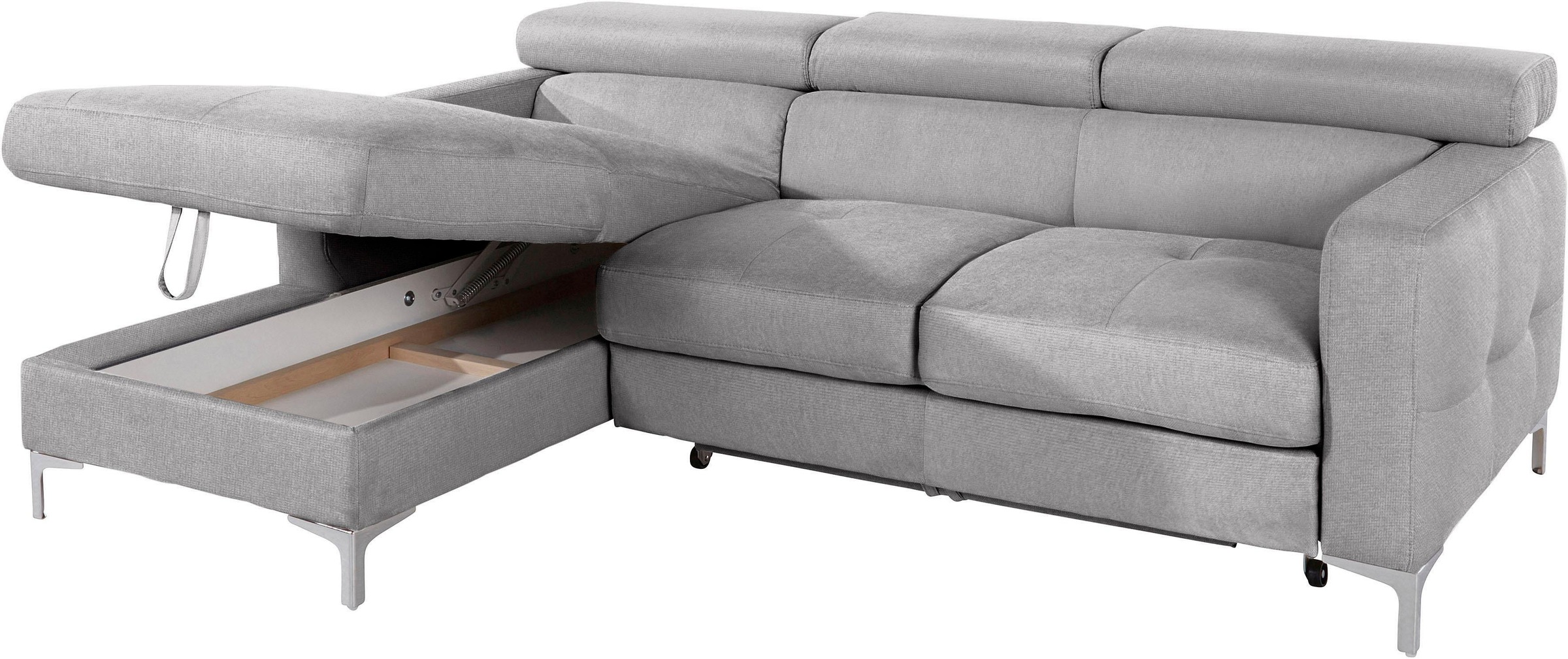 COTTA Ecksofa »Sammy L-Form«, mit Kopfteilverstellung, wahlweise mit Bettfunktion & Bettkasten