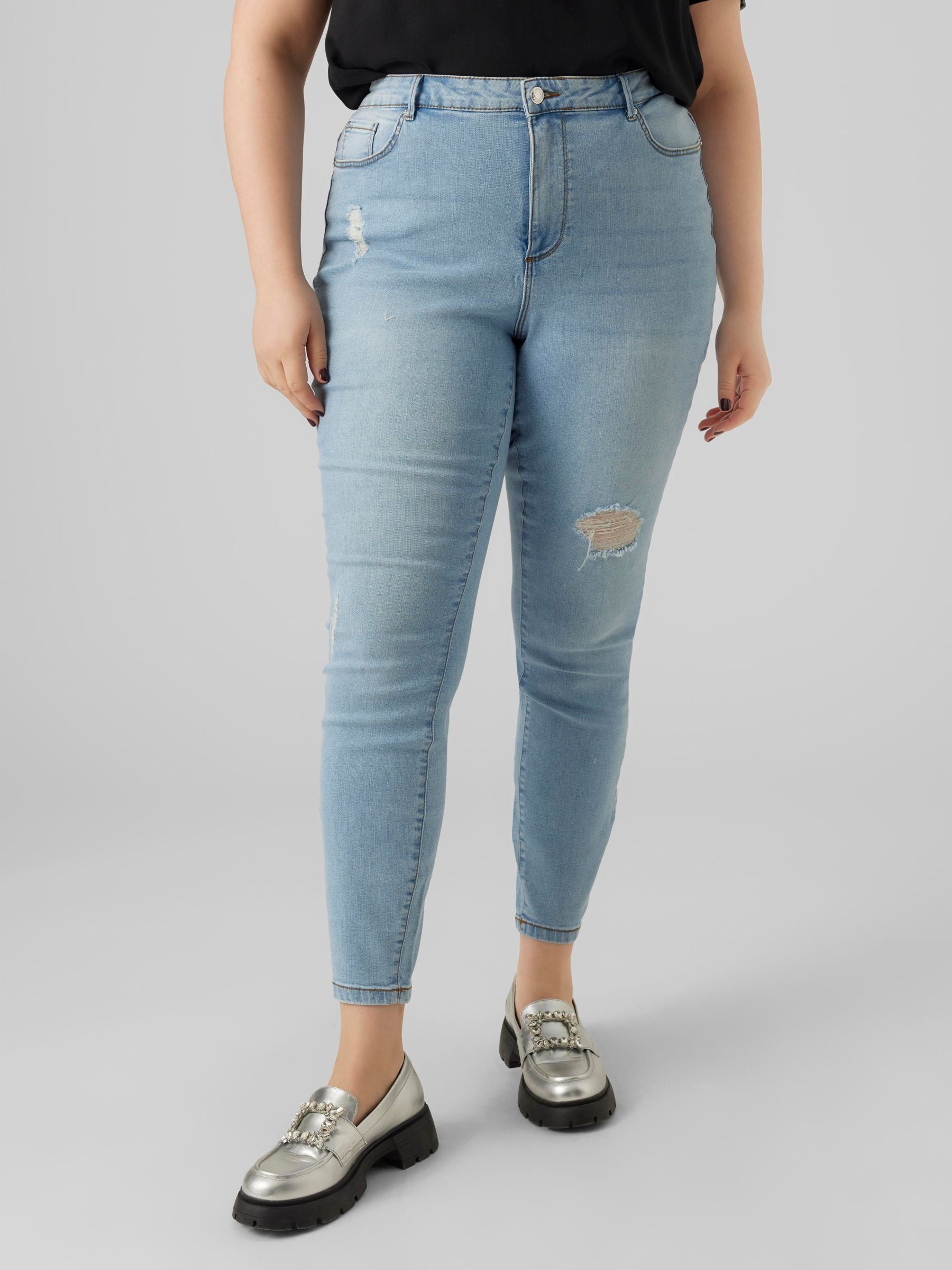 Image of Vero Moda Curve Skinny-fit-Jeans "VMSOPHIA HR SKINNY DS VI3376 GA CUR NOOS"