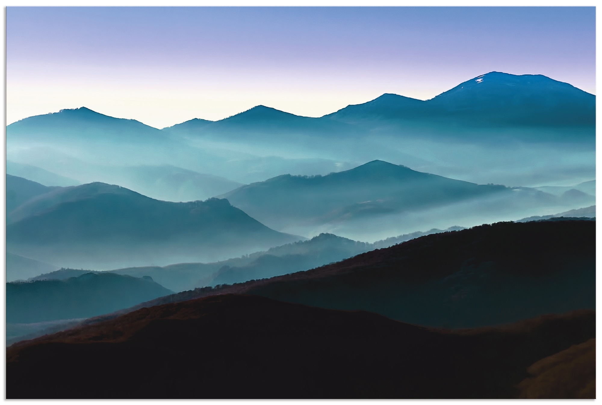 Image of Artland Wandbild »Bergpanorama in Asturien«, Berge, (1 St.), in vielen Grössen & Produktarten - Alubild / Outdoorbild für den Aussenbereich, Leinwandbild, Poster, Wandaufkleber / Wandtattoo auch für Badezimmer geeignet bei Ackermann Versand Schweiz