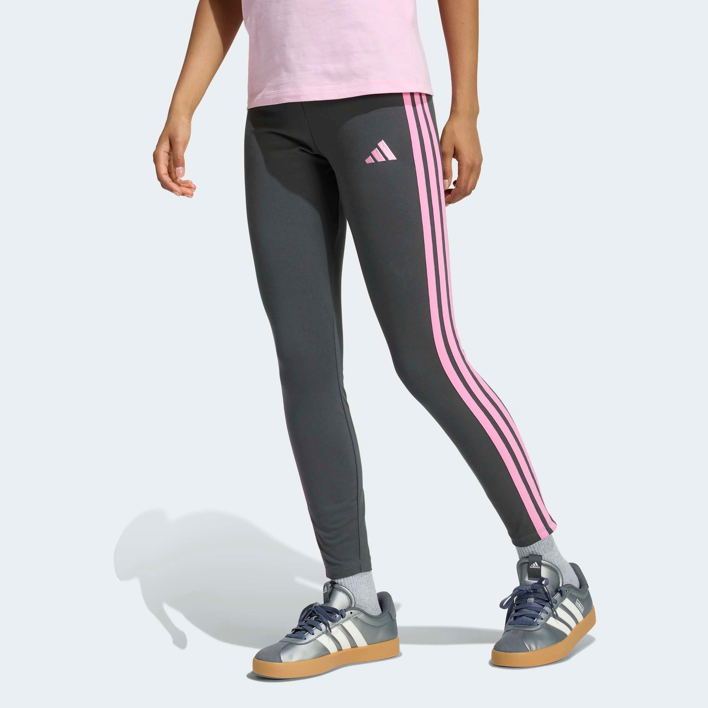 adidas Sportswear Trainingstights »ESSENTIALS 3-STREIFEN COTTON«  sportlicher Look mit 3-Streifen, aus Baumwolle und Elasthan