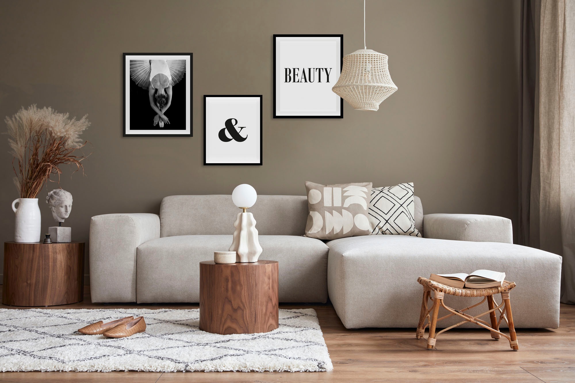 queence Bild »Beauty« Frau | Schriftzug | Schwarz-Weiss | Sport | Sprüche & Texte | Tanz 3 Stk. tlg. gerahmt