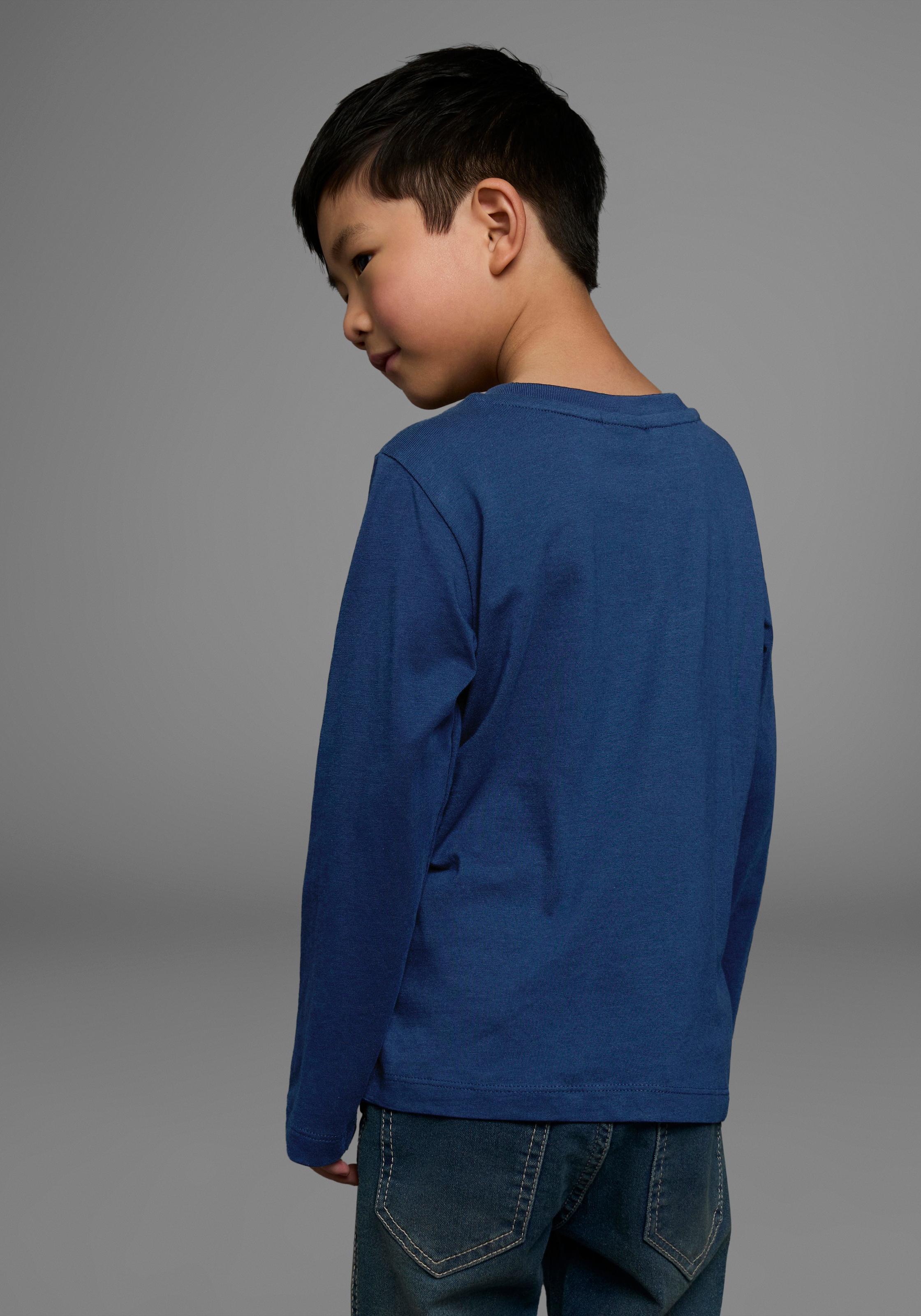 KIDSWORLD Langarmshirt »Rakete aus Wendepailletten«, langärmelige, Basic-Passform, aus Jerseystoff, aus Baumwolle