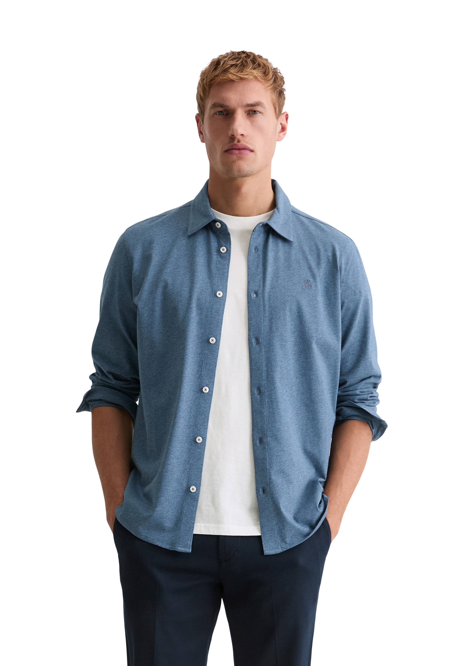 Marc O'Polo Chemise à manches longues »regular fit aus reiner Bio-Baumwolle« Jerseyhemd