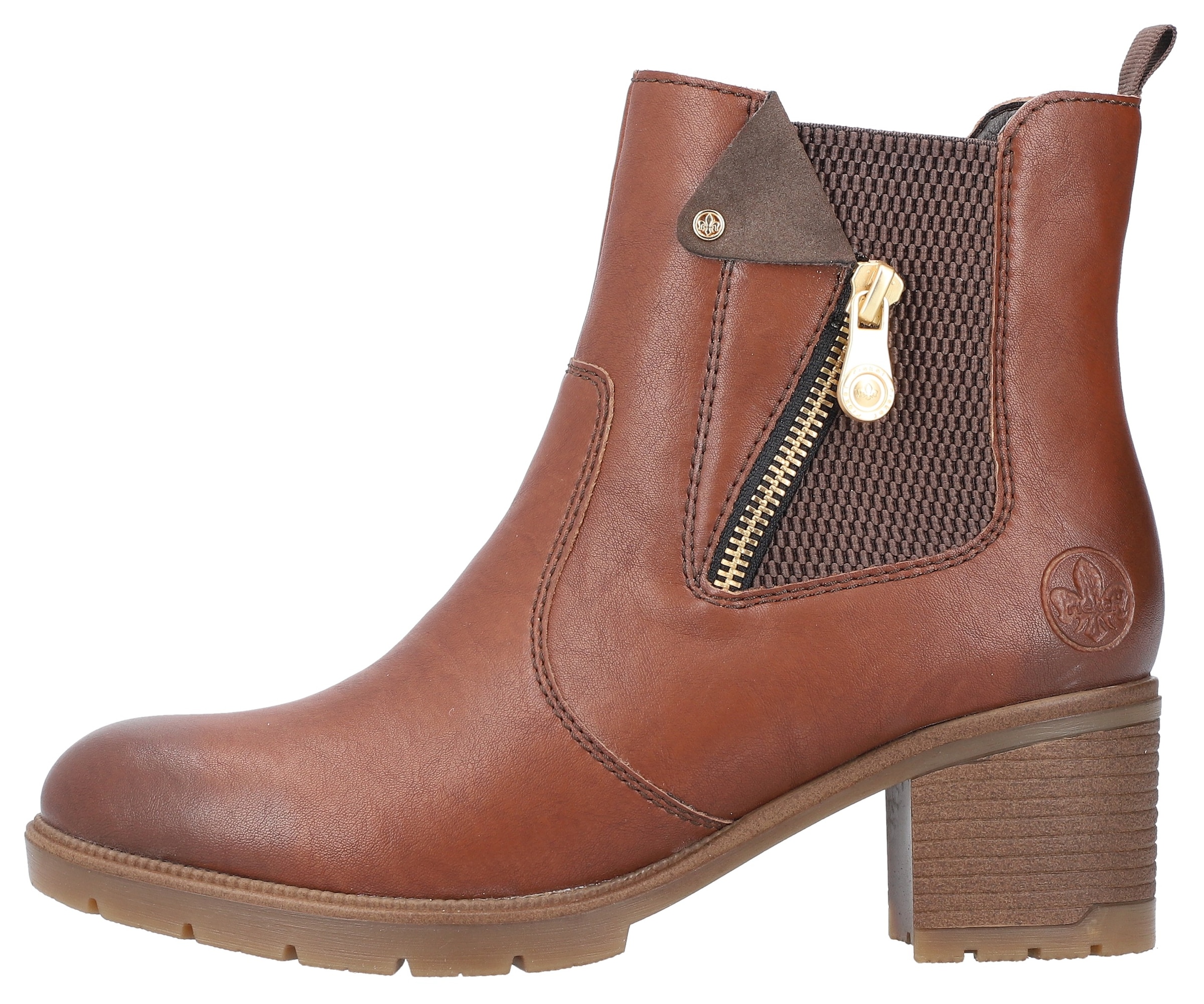 Rieker Winterstiefelette, Stiefelette, Boots, Blockabsatz, mit Innenreissverschluss