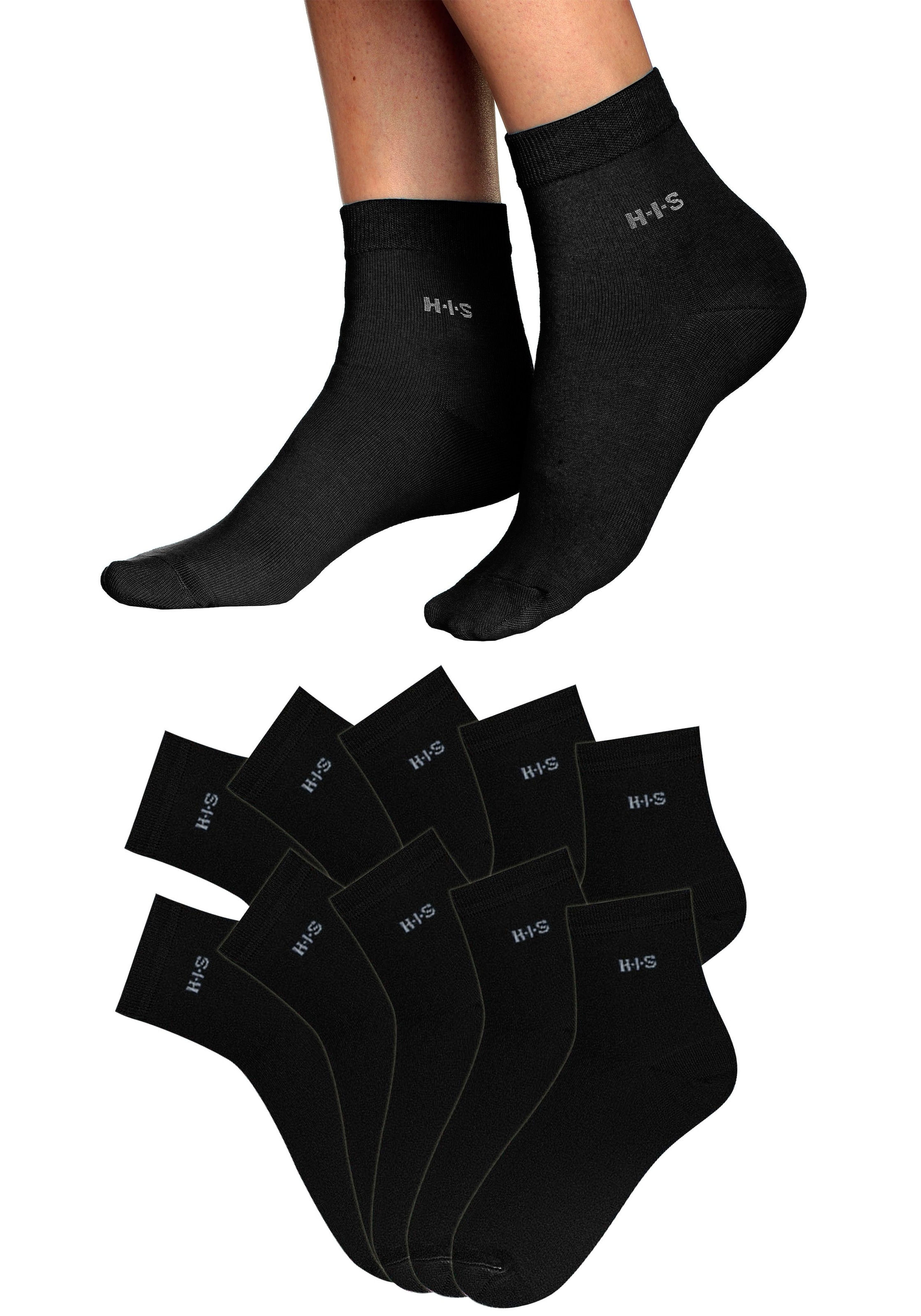 H.I.S Kurzsocken, (Set, 10 Paar), aus leichter atmungsaktiver Qualität