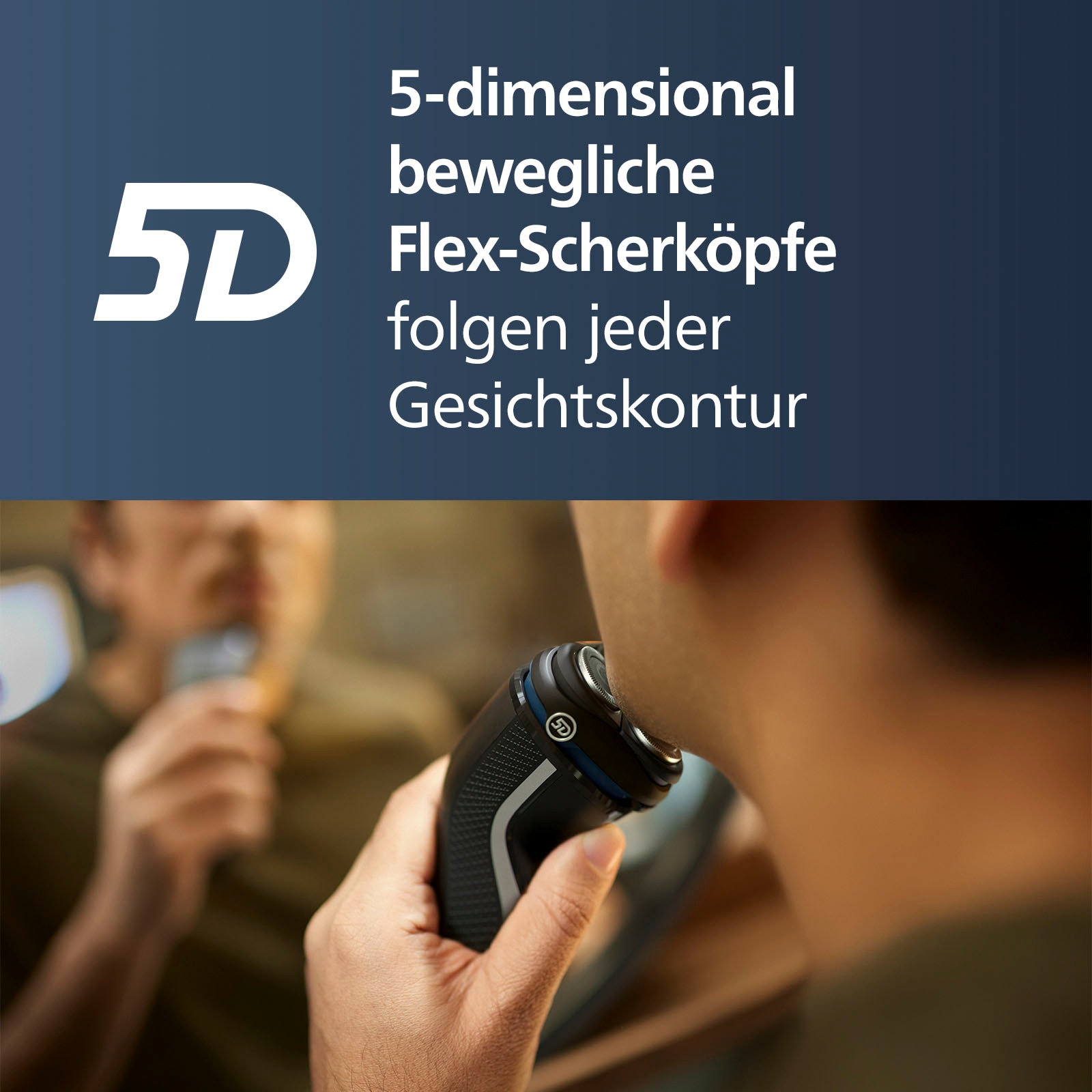 Philips Rasoirs électriques »Shaver Series 3000 S3143/00« 1 cuis Aufsätze Tondeuse de précision escamotable 5-dimensional bewegl. Flex-Scherköpfe, Schutzkappe