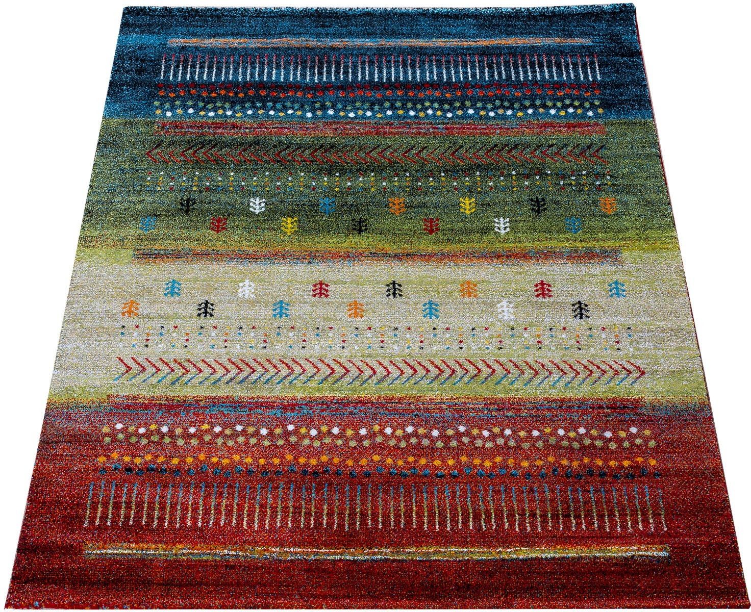 Image of Paco Home Teppich »Nomaden 818«, rechteckig, 12 mm Höhe, Kurzflor, Gabbeh Design, gestreift, ideal im Wohnzimmer & Schlafzimmer bei Ackermann Versand Schweiz