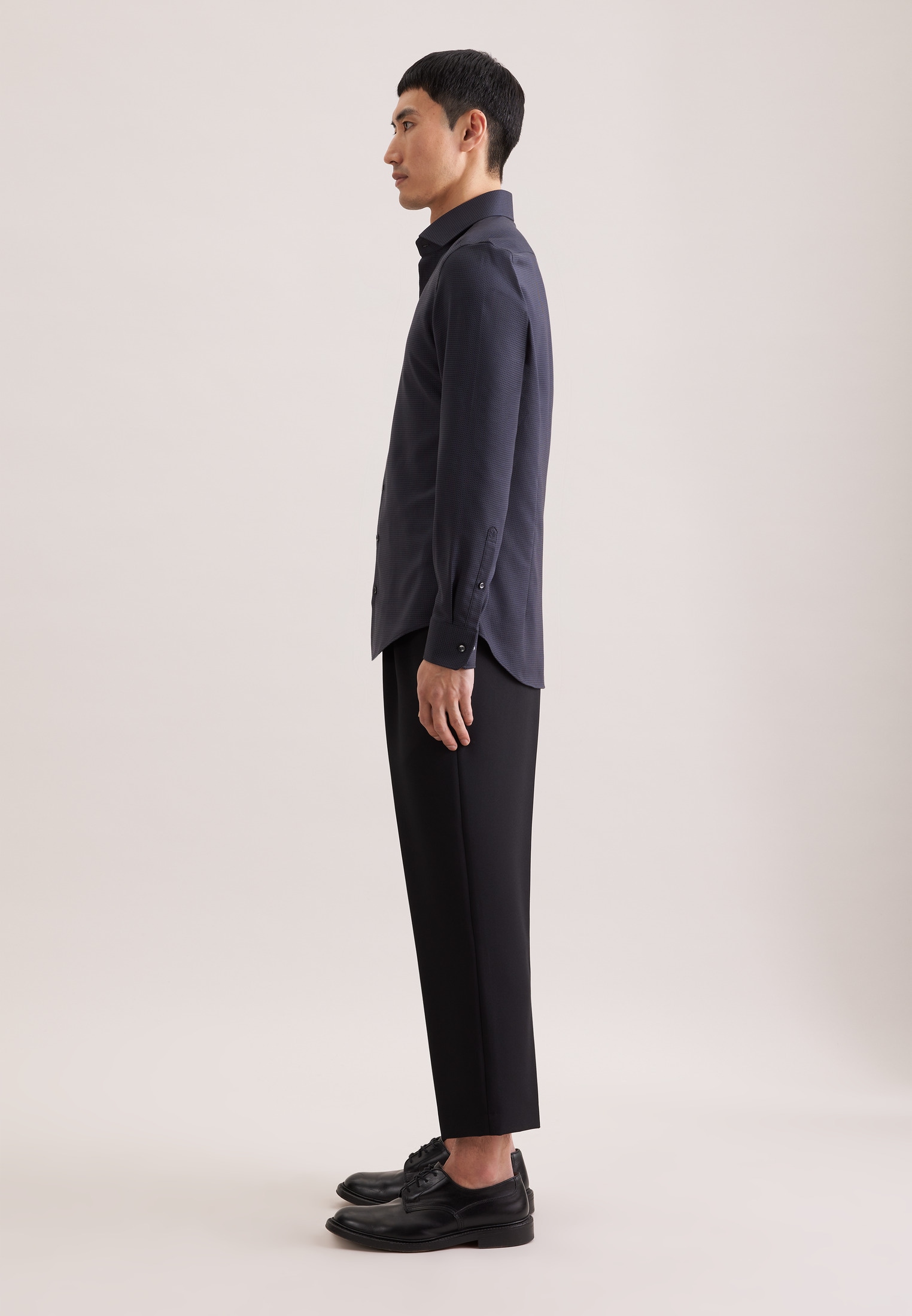 seidensticker Chemise d'affaires »Schwarze Rose« Slim 1/1 Kentkragen Struktur