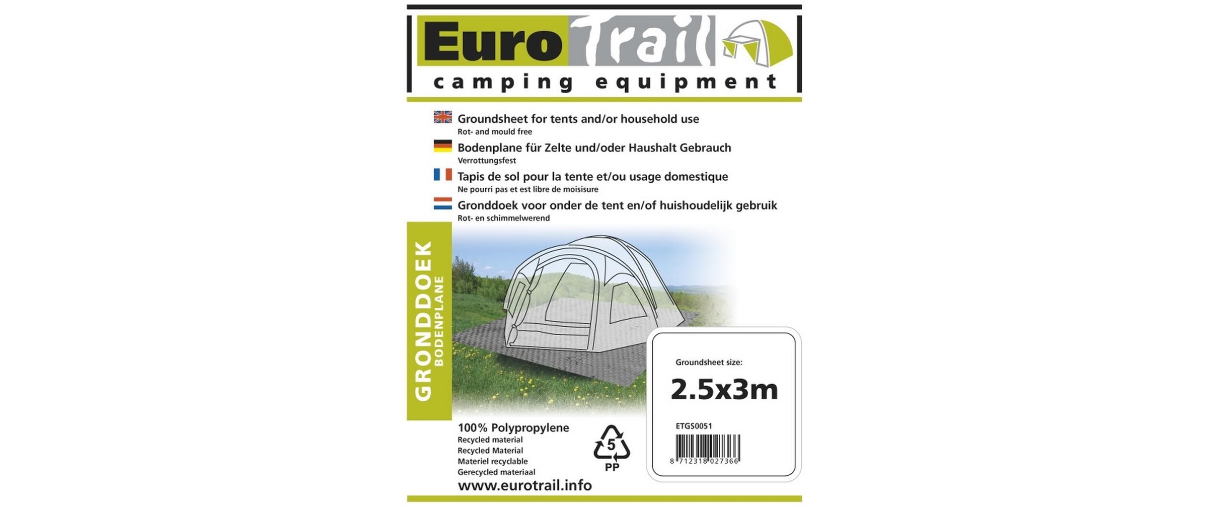 Eurotrail Tapis de sol de la tente