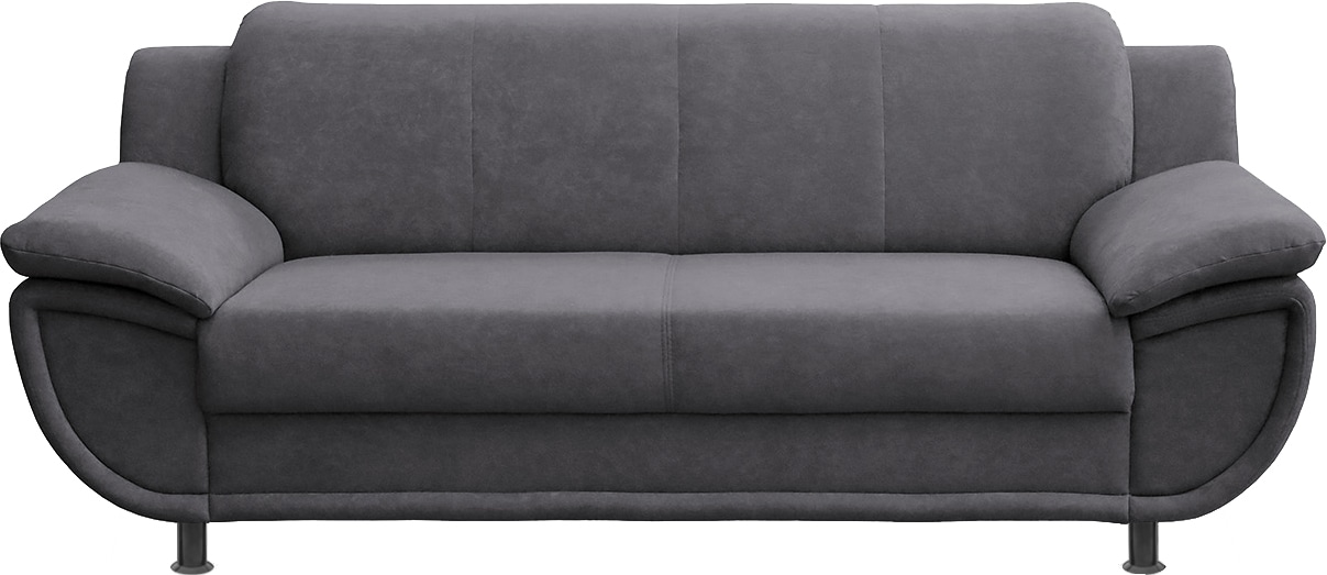 TRENDMANUFAKTUR 3-Sitzer »Rondo, Breite 207 cm, breite Armlehnen, Füsse schwarz« Big-Sofa wahlweise mit Federkern, in verschiedenen Bezügen bestellbar