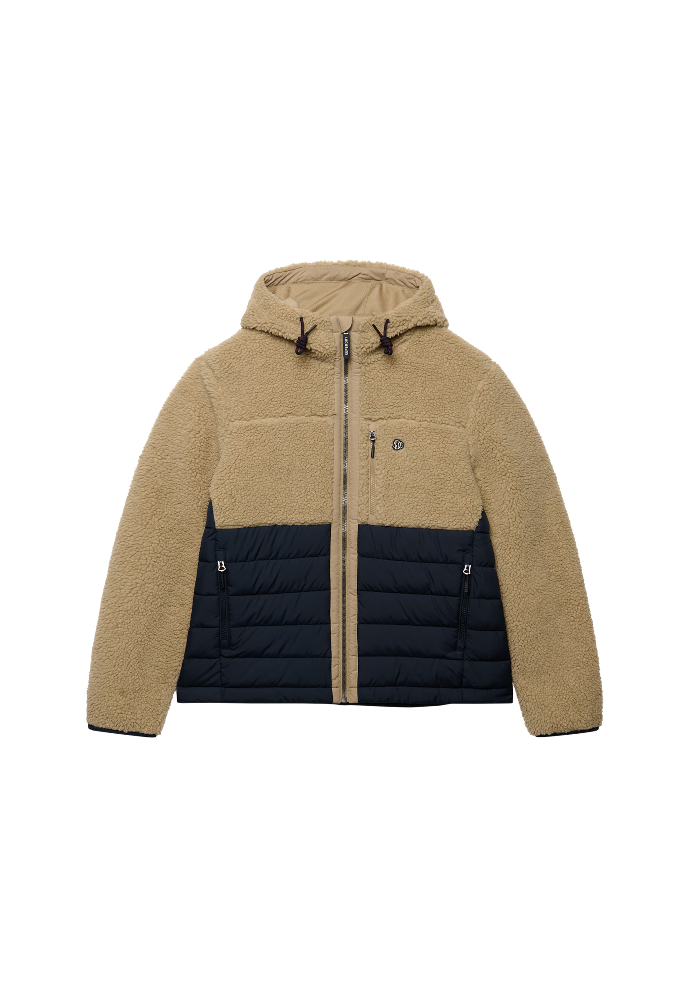 Superdry Veste d'extérieur »HOOD OUTDOOR BORG QUILT HYBRID« avec capuche Kunstfaser, relaxed fit