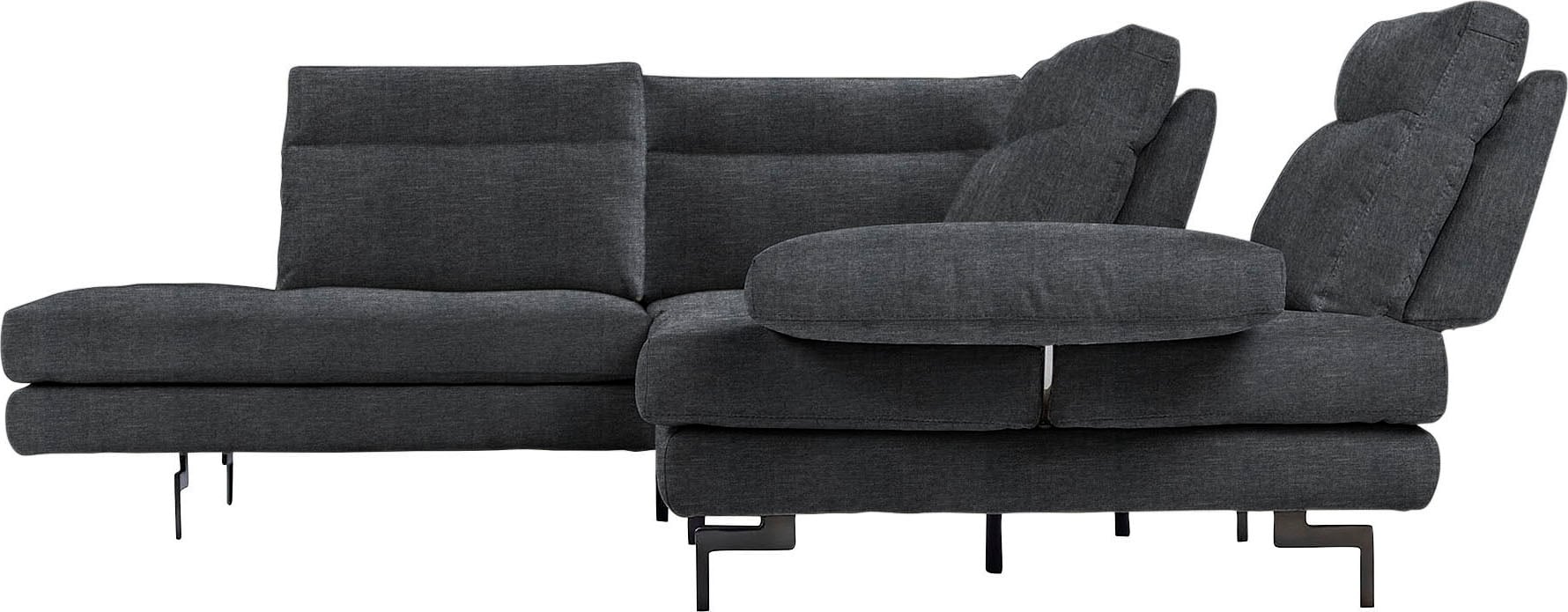 CALIA ITALIA Ecksofa »Toby Wing, L-Form, Designsofa mit sensationellem Sitzkomfort« Sitztiefenverstellung, funktionale Ecke, Füsse in schwarz matt