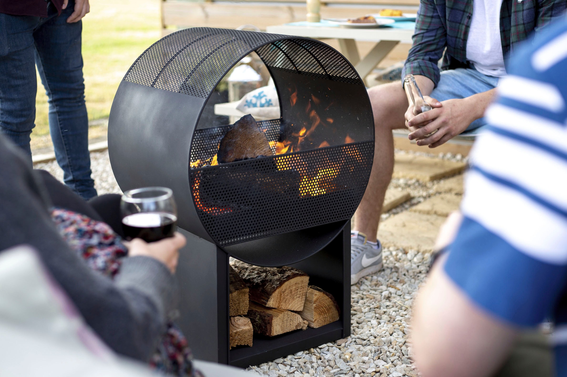 Buschbeck Feuerstelle »Porthole«, Feuerkorb, Feuerschale schwarz, BxTxH: 56x40x80 cm