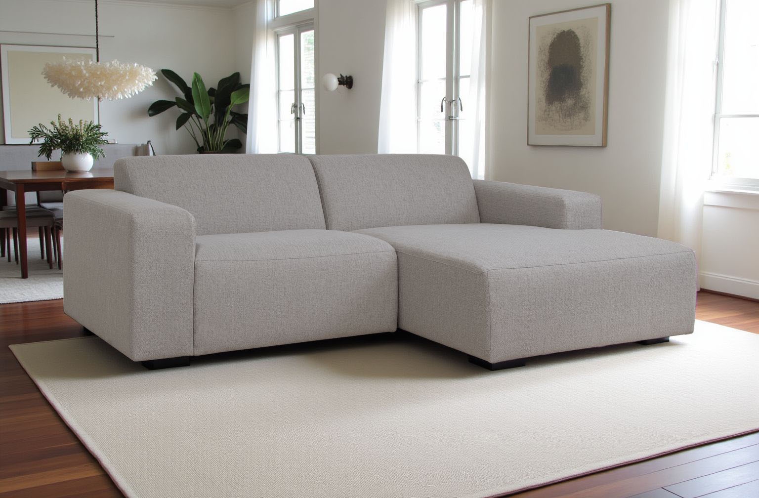 INOSIGN Ecksofa »Koa,228cm, L-Form, Modulsofa, Webstoff, Cord«, Designsofa, weicher Lounge-Sitzkomfort, Welleunterfederung, bodentief
