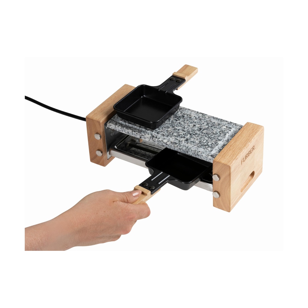FURBER Raclette »Raclette-Grill 2P Holz/Stein«, 350 W