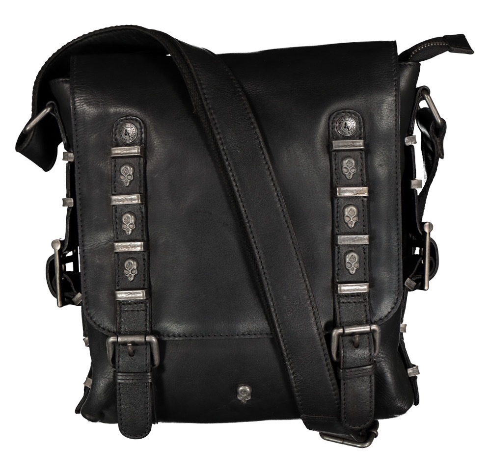 Image of JACK'S INN 54 Umhängetasche »Jack Gibson«, aus hochwertigem Leder mit Totenkopf Applikationen aus Metall bei Ackermann Versand Schweiz