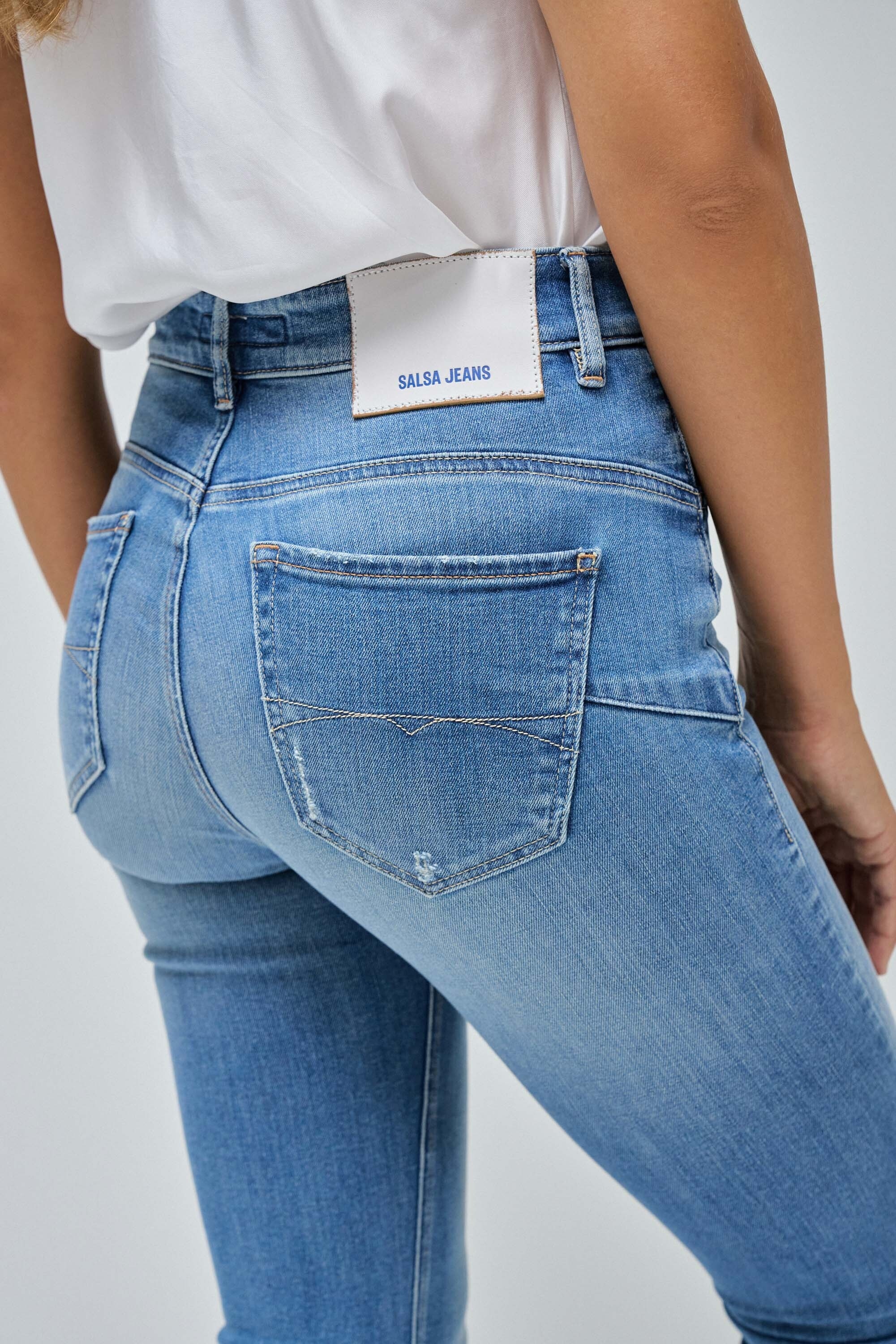 Salsa Slim-fit-Jeans »Salsa Jeans Jeans Faith Destroyed Greencast«