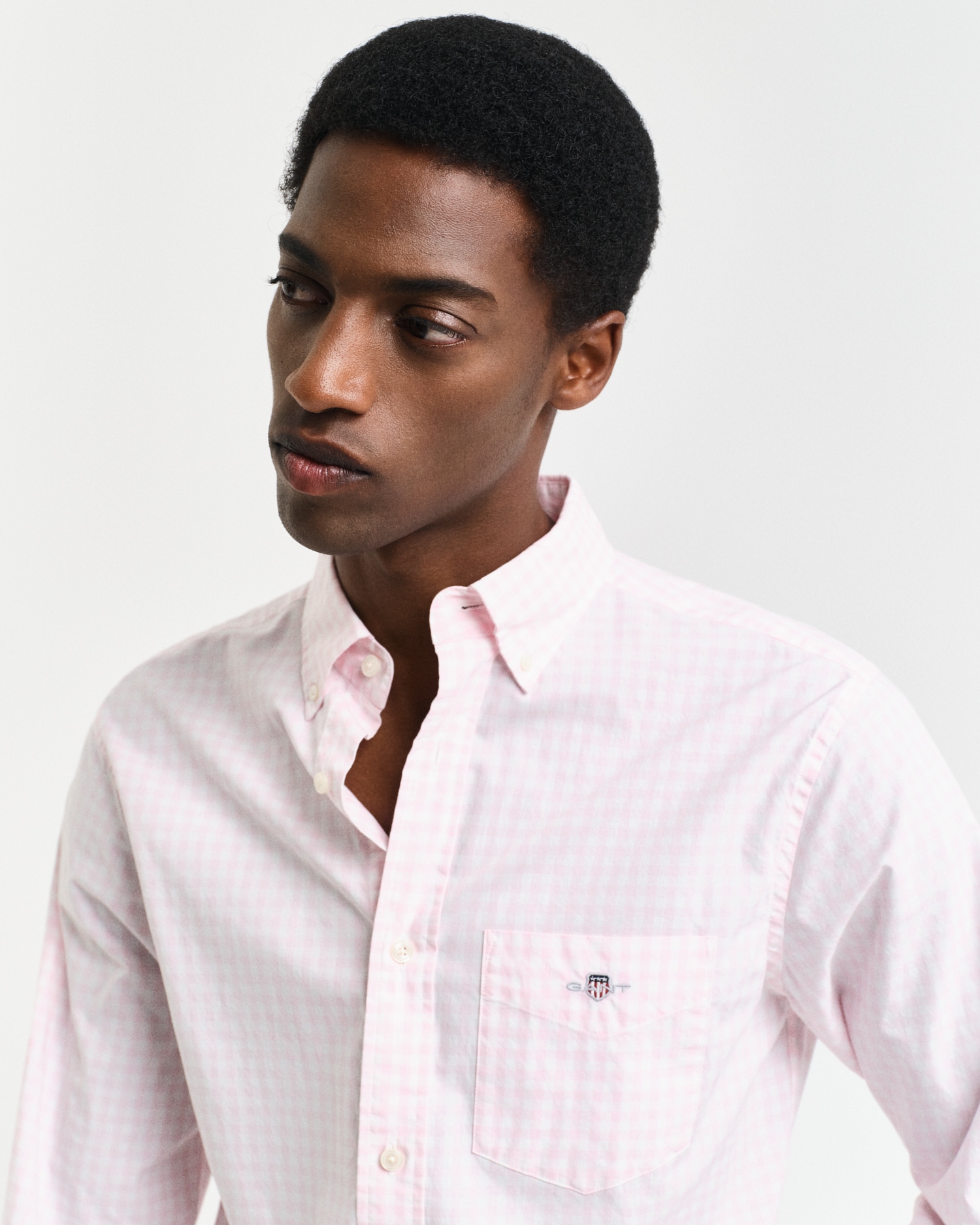 Gant Langarmhemd »REG POPLIN GINGHAM SHIRT«, mit Logostickerei auf der Brust