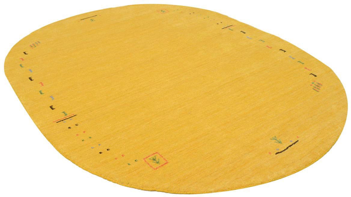 morgenland Wollteppich »GABBEH FEIN FENTH«, oval, 18 mm Höhe, reine Schurwolle bunte Bordüre, Wohnzimmer