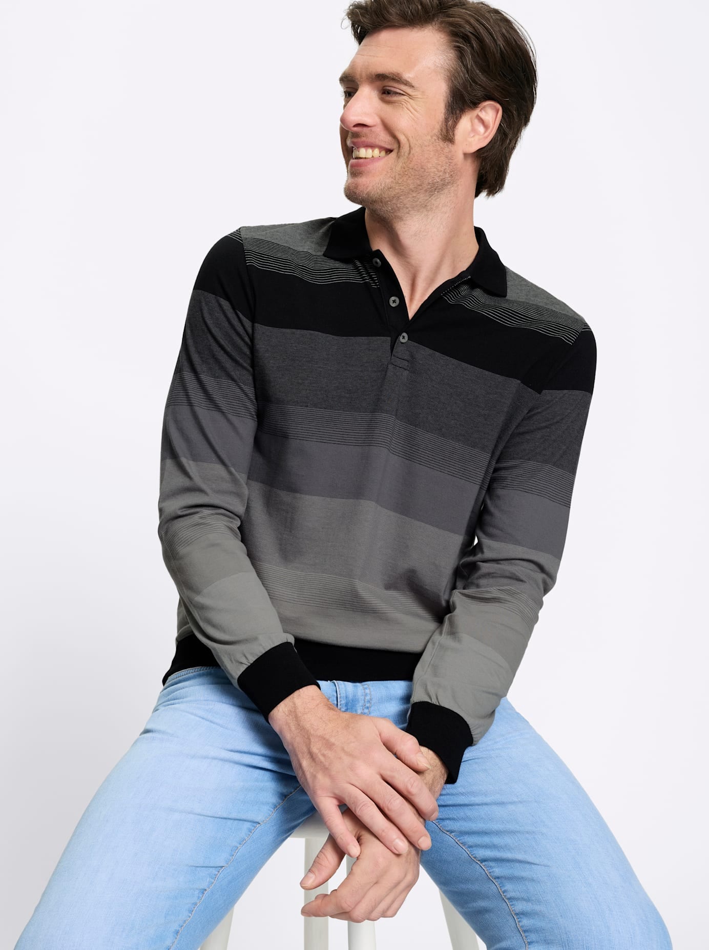 Marco Donati Polo à manches longues »Langarm-Shirt« 1