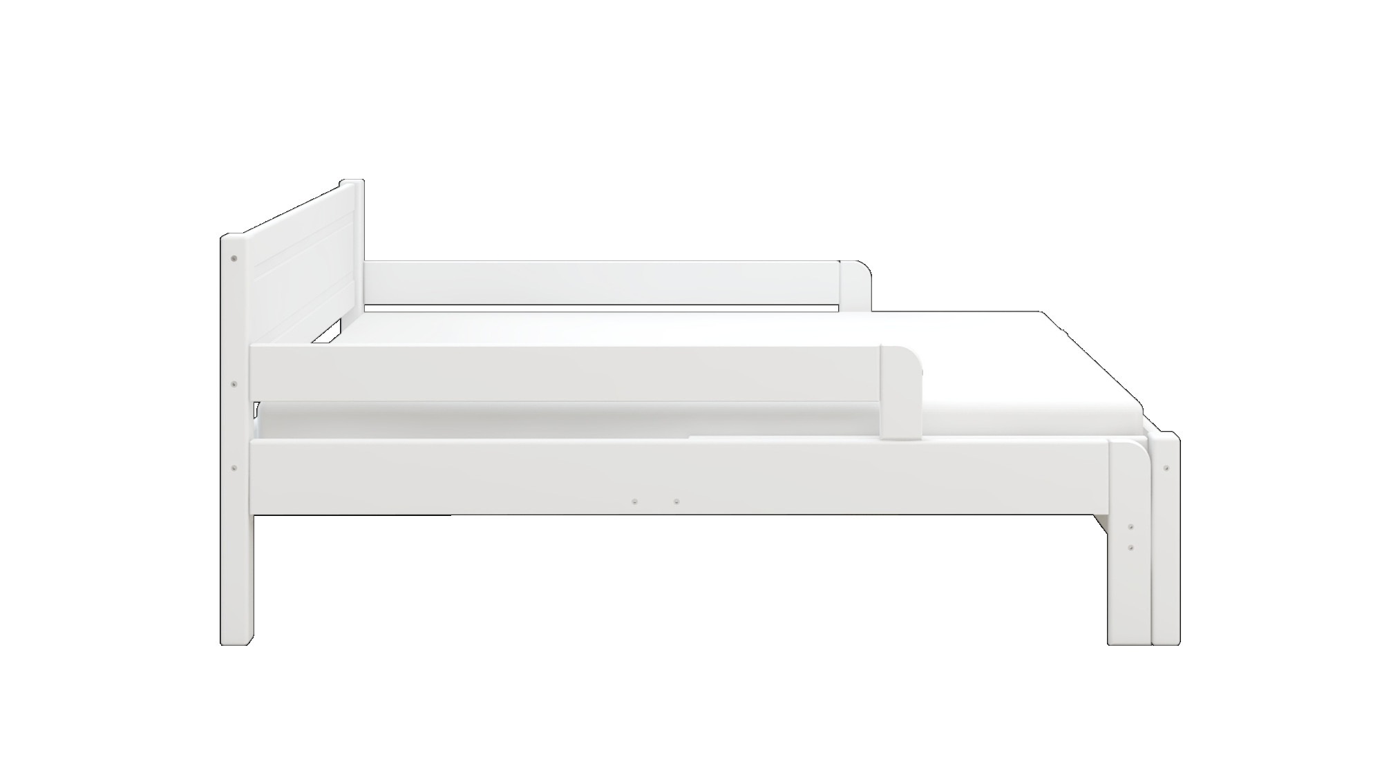 OTTO home Kinderbett »Hero, Bett, Massivholzbett, ausziehbar von 140 bis 200 cm«, aus massiver Kiefer, inklusive Lattenrost, Kassettenoptik, FSC®