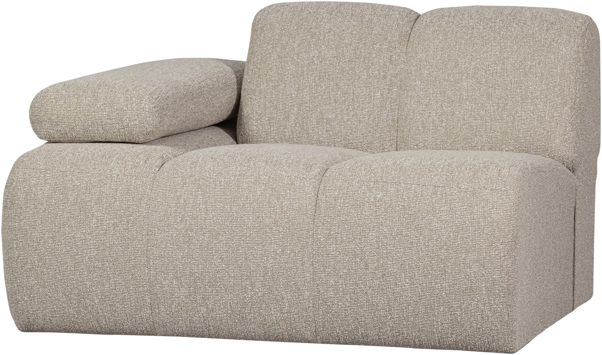 WOOOD Sofaelement »Mojo Bouclé-Bezug mit verstellbarer Armlehne B 124 x D 97 x H 74 cm« Maximale Verschleissfestigkeit, Tragkraft 120 kg, montiert geliefert
