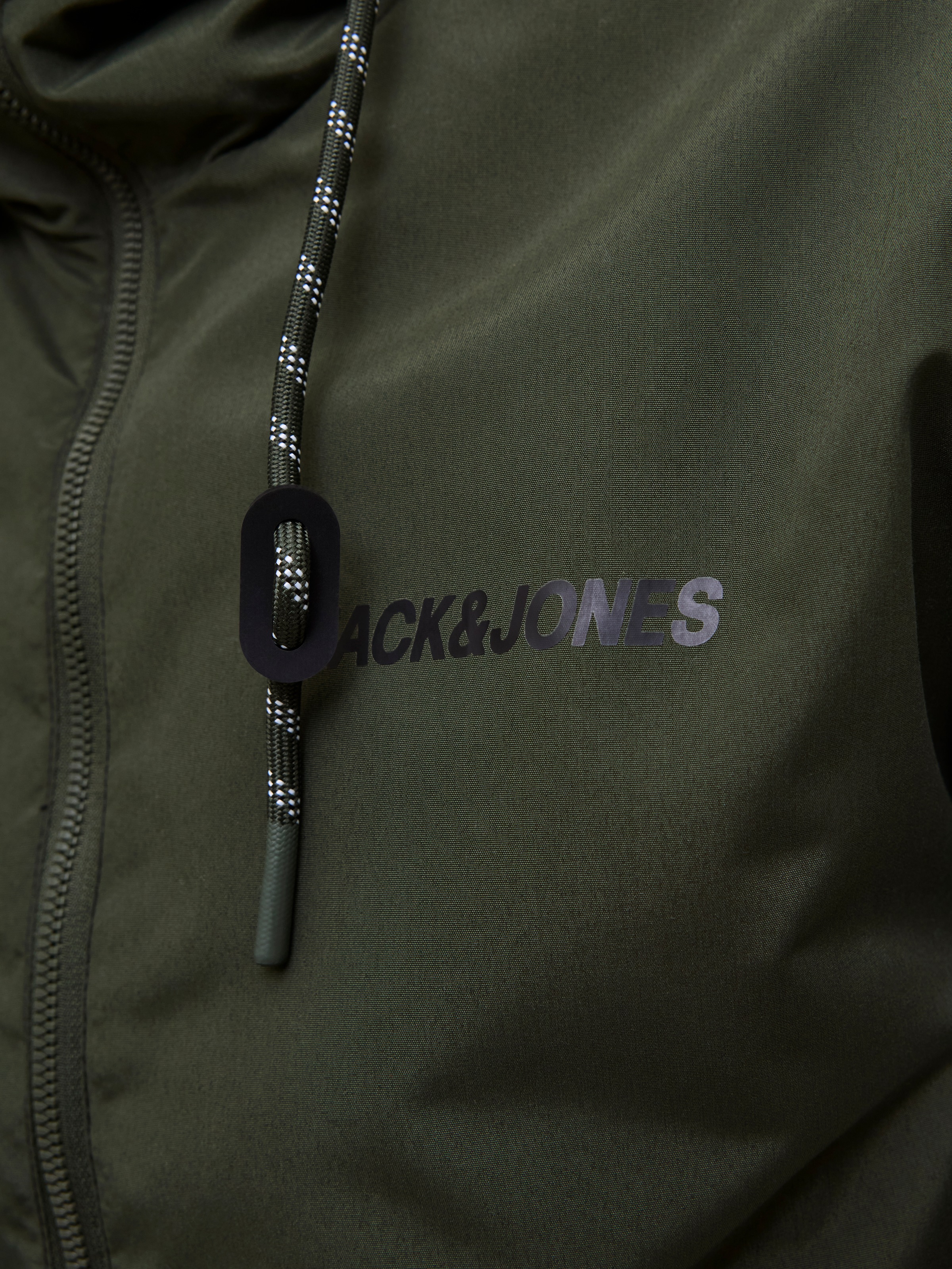 Jack & Jones Blouson »JJERUSH HOOD BOMBER NOOS«, mit Kapuze, mit Logo Schriftzug