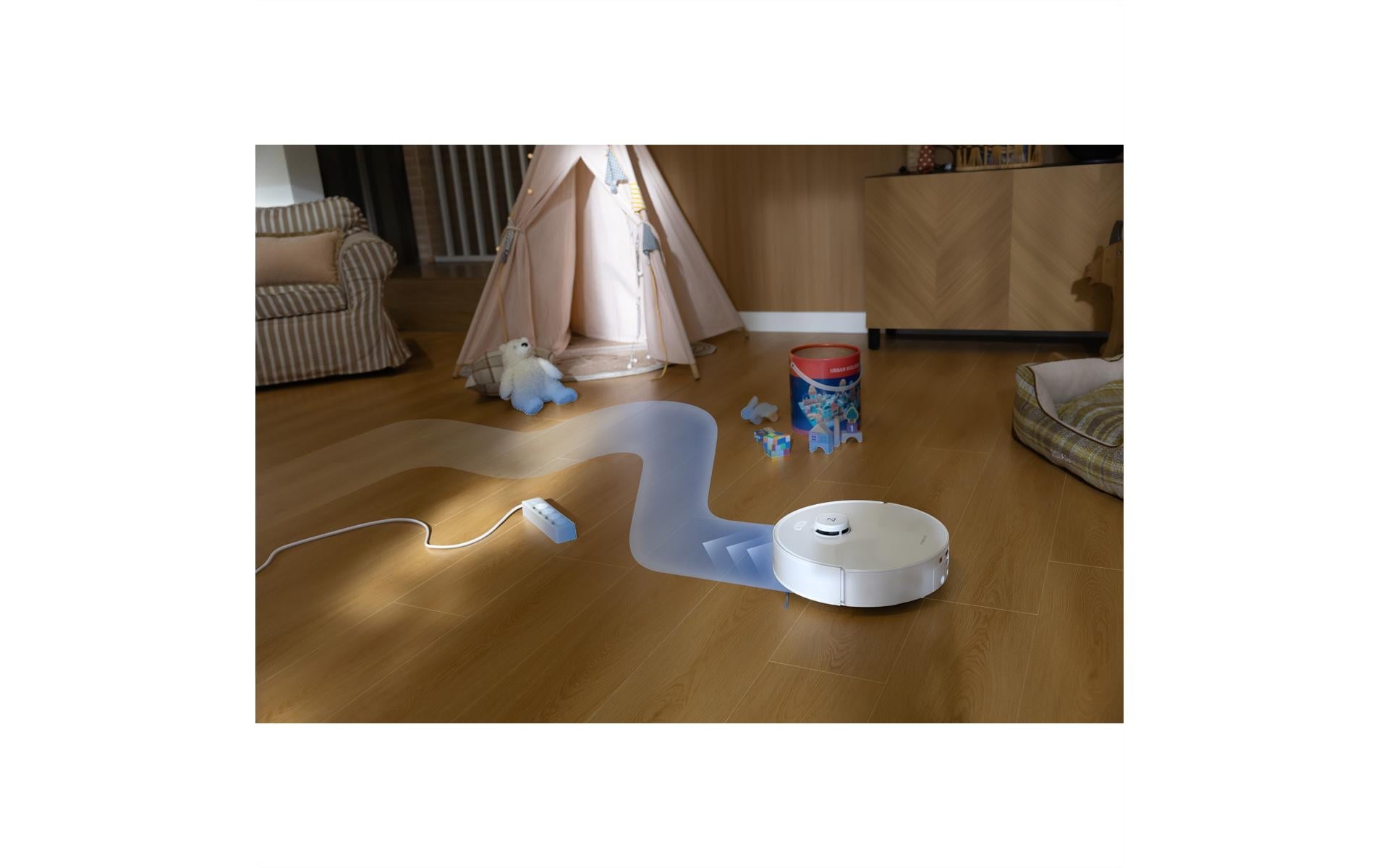Roborock Saugroboter »Qrevo Curv 2 FlowX, White« Automatische Teppichschutz‑Walzenklappe