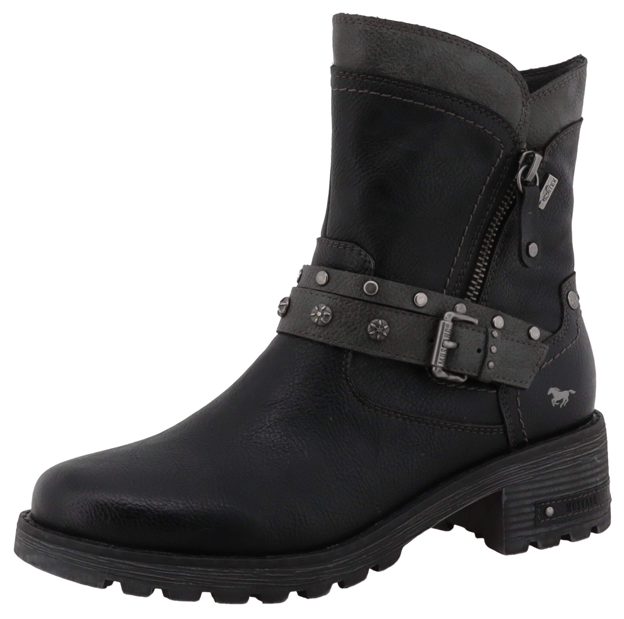 Image of Mustang Shoes Winterboots "Haukea" Biker Boots mit Blockabsatz und TEX-Membrane