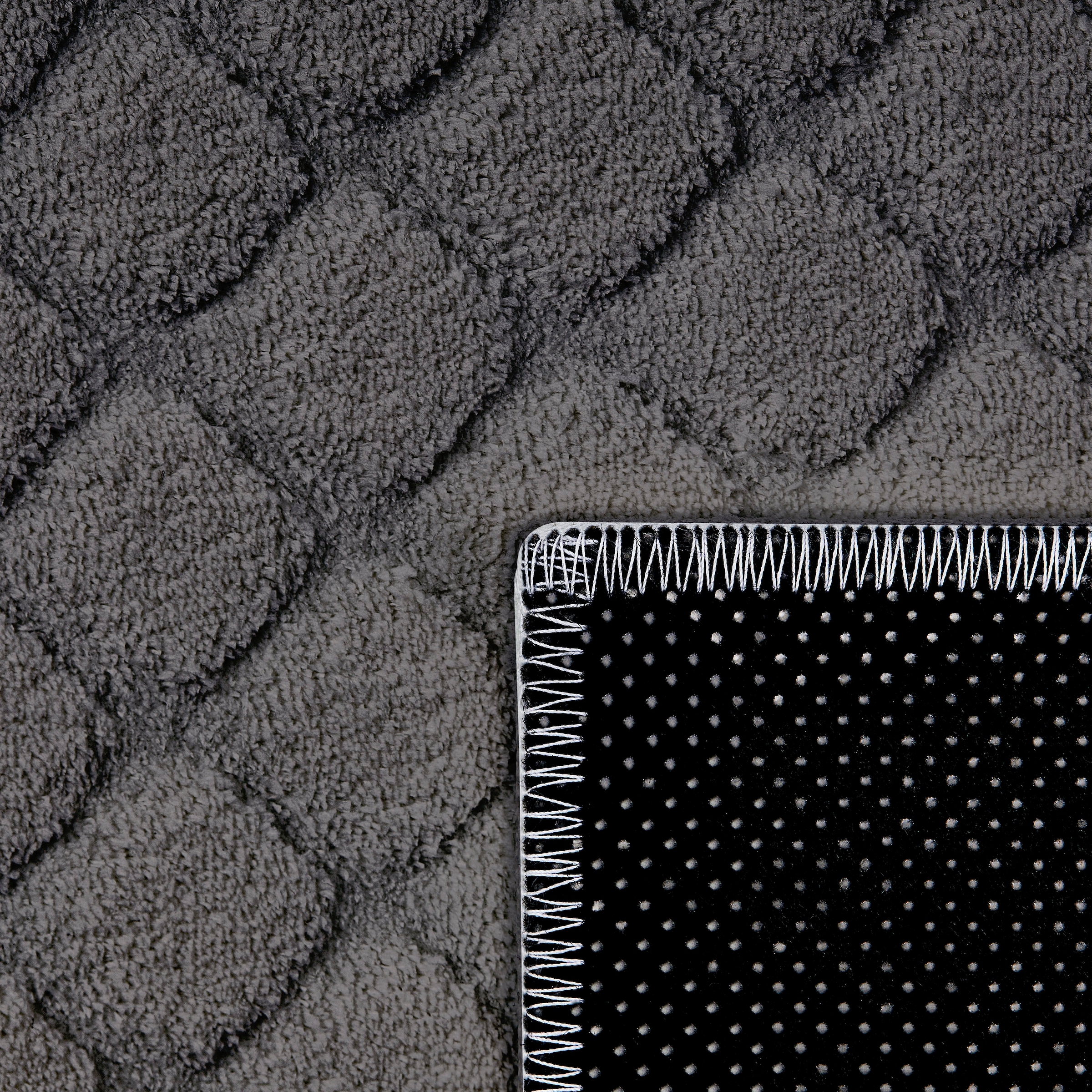Paco Home Teppich »Rotterdam 591«, rechteckig, 4 mm Höhe, Kurzflor, Uni Farben, Rauten Muster, 3D Effekt, weich & kuschelig