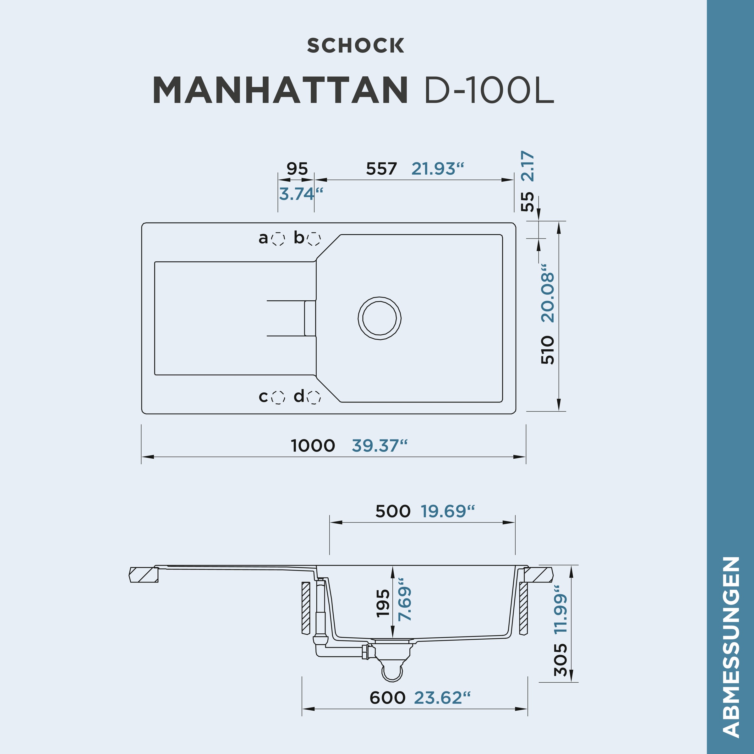 Schock Granitspüle "Manhattan D-100L"