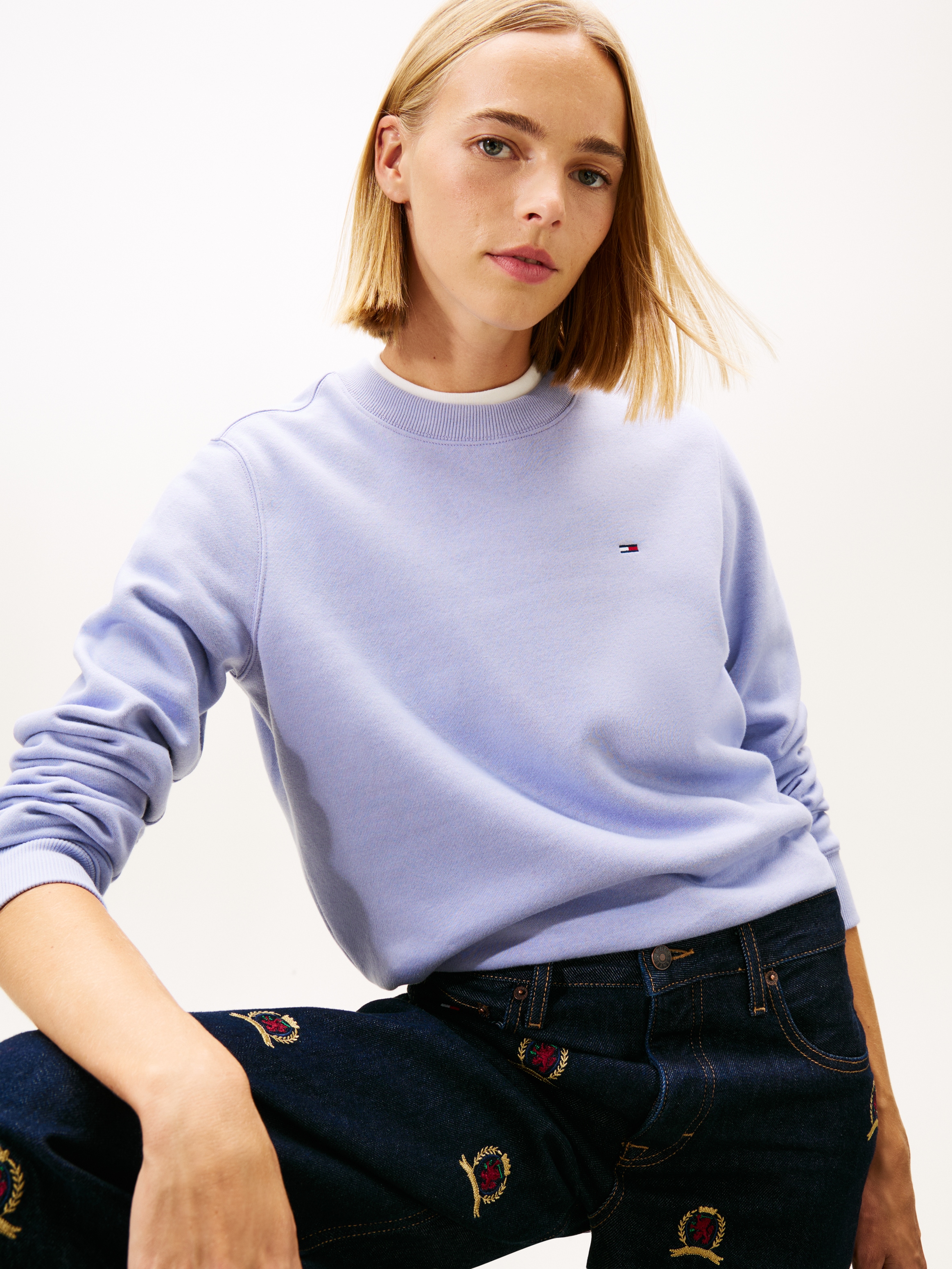 Tommy Jeans Sweatshirt »TJW REG S FLAG CREW«, mit Logostickerei, Regular Fit
