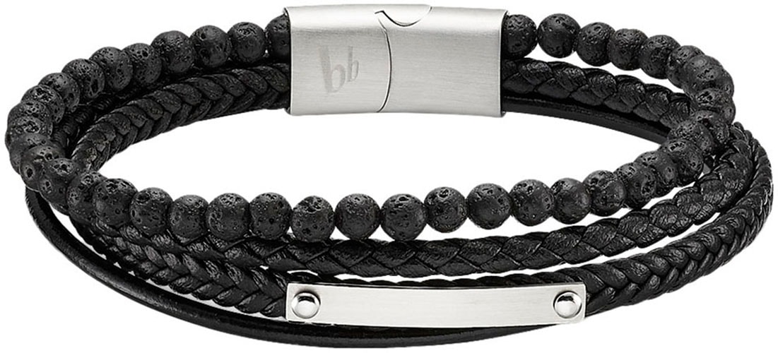 Image of Bruno Banani Lederarmband "Schmuck" mit Lavastein