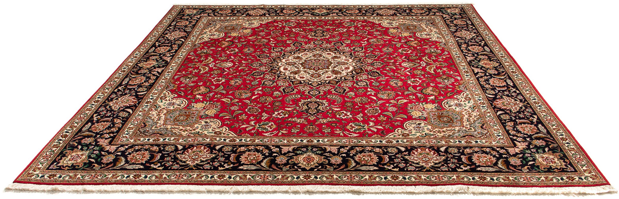 Image of morgenland Orientteppich »Perser - Täbriz - Royal quadratisch - 251 x 251 cm - rot«, quadratisch, 7 mm Höhe, Wohnzimmer, Handgeknüpft, Einzelstück mit Zertifikat bei Ackermann Versand Schweiz