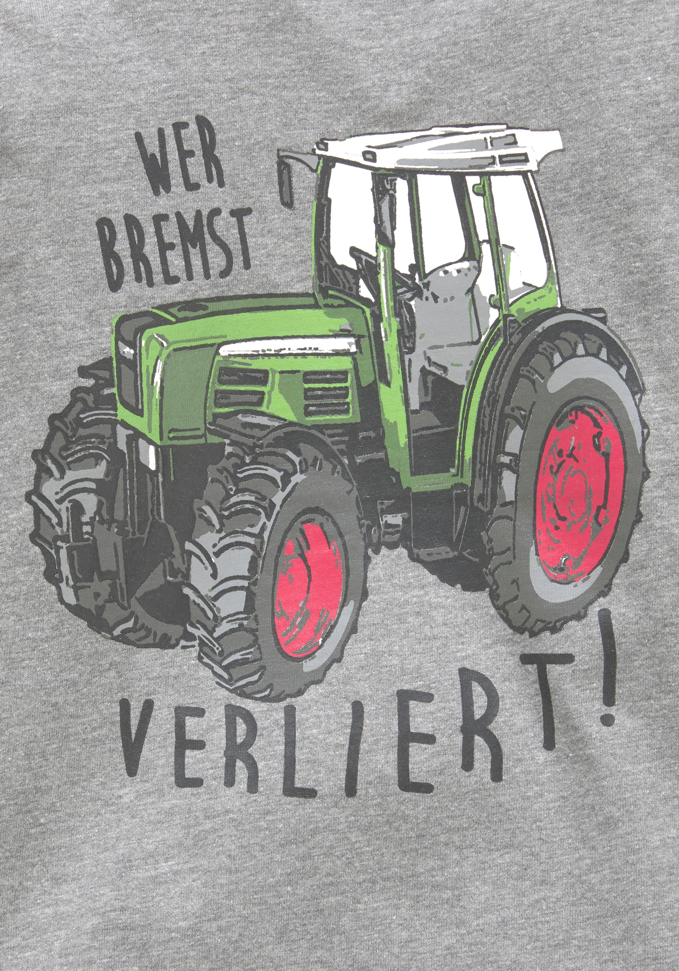 KIDSWORLD Langarmshirt »WER BREMST, VERLIERT!«, Langarm, dehnbares Material, aus Baumwolle und Viskose