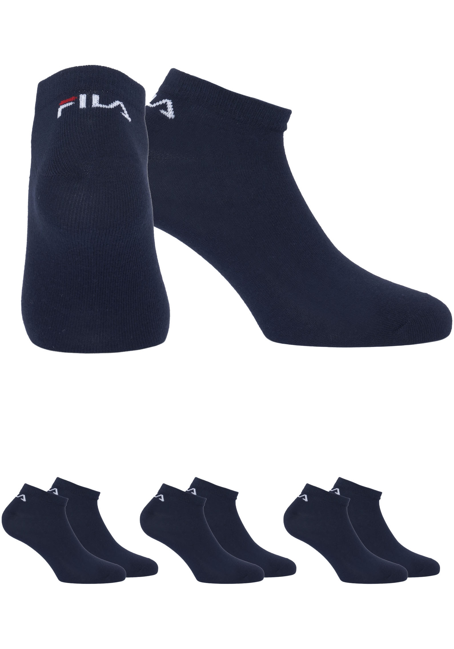 Fila Sneakersocken, (3er Pack), mit eingestricktem Logo an der Ferse