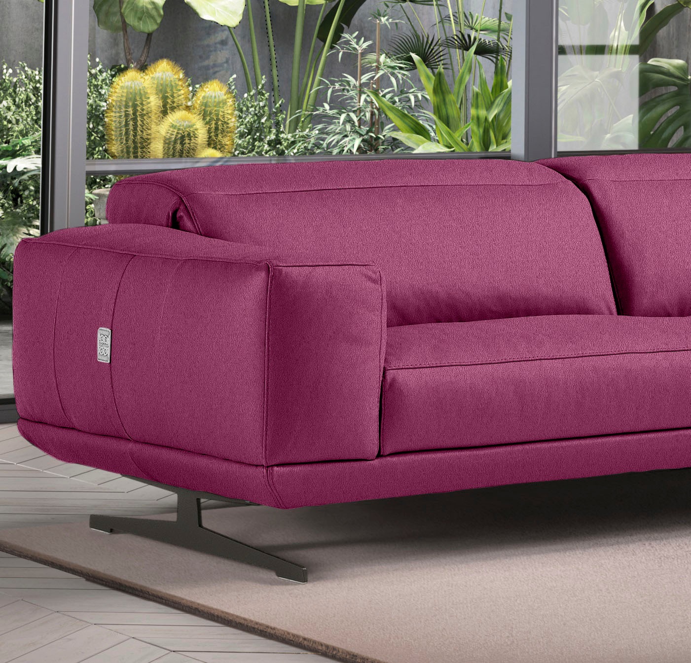Egoitaliano 3-Sitzer »Gloria, super bequem, hochwertige Verarbeitung, edles Design, Megasofa«, beidseitig verstellbare Rückenelemente, mit Designmetallfüssen
