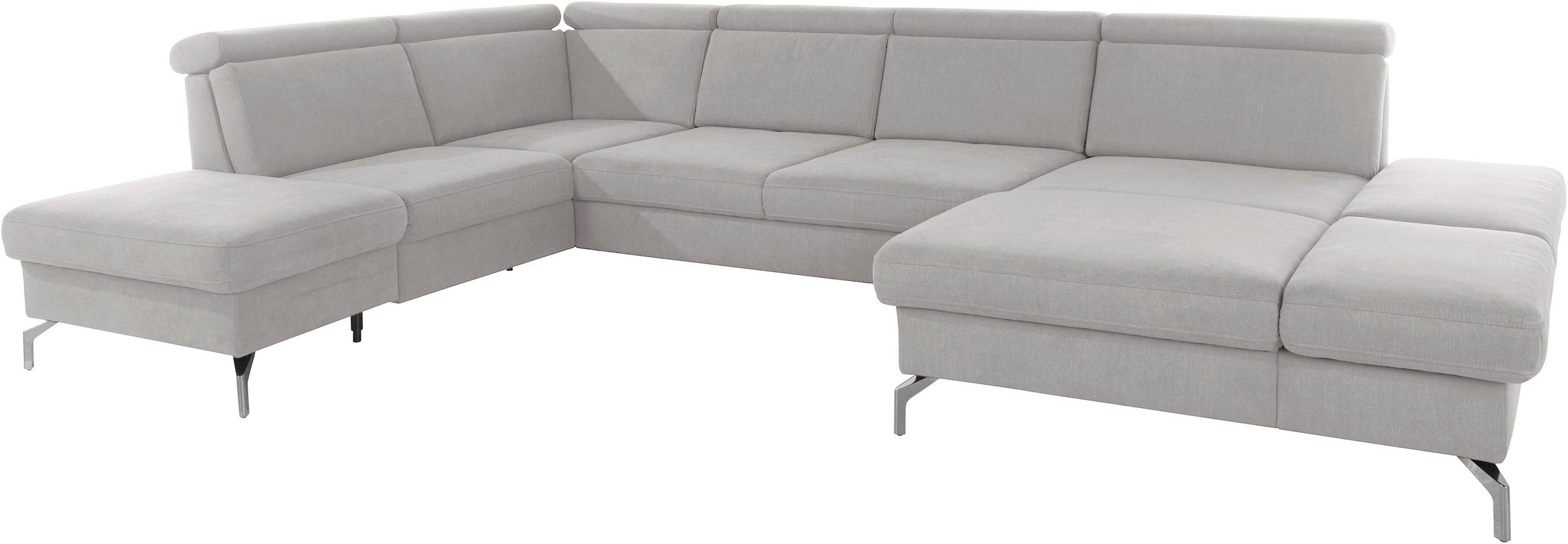 sit&more Wohnlandschaft »Brisbane U-Form«, Fusshöhe 15 cm, inklusive Sitztiefen-, Armteil- und Kopfteilverstellung