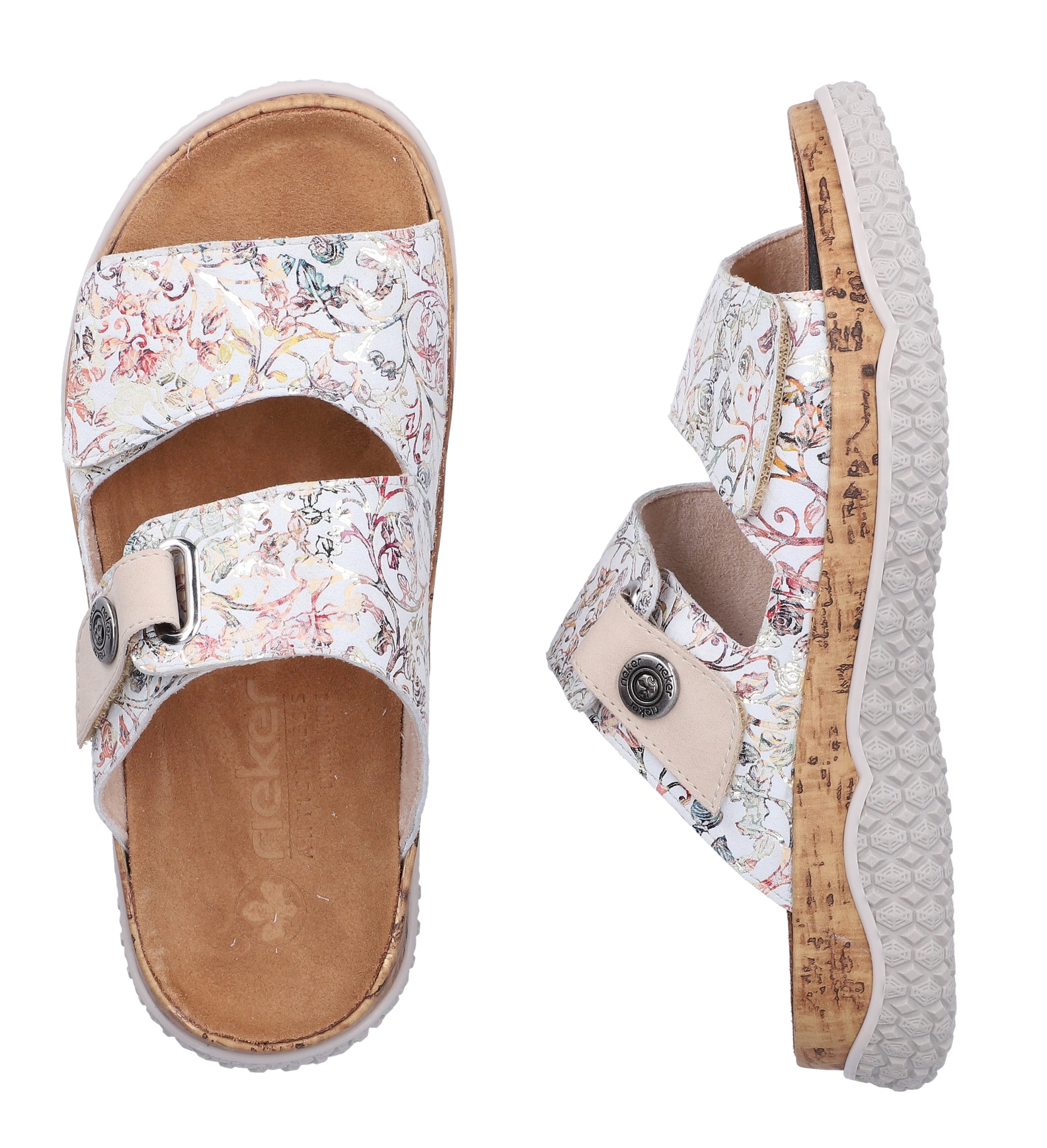 Rieker Pantolette  Chaussure d'été, chaussure à enfiler, chausson avec bride auto-agrippante