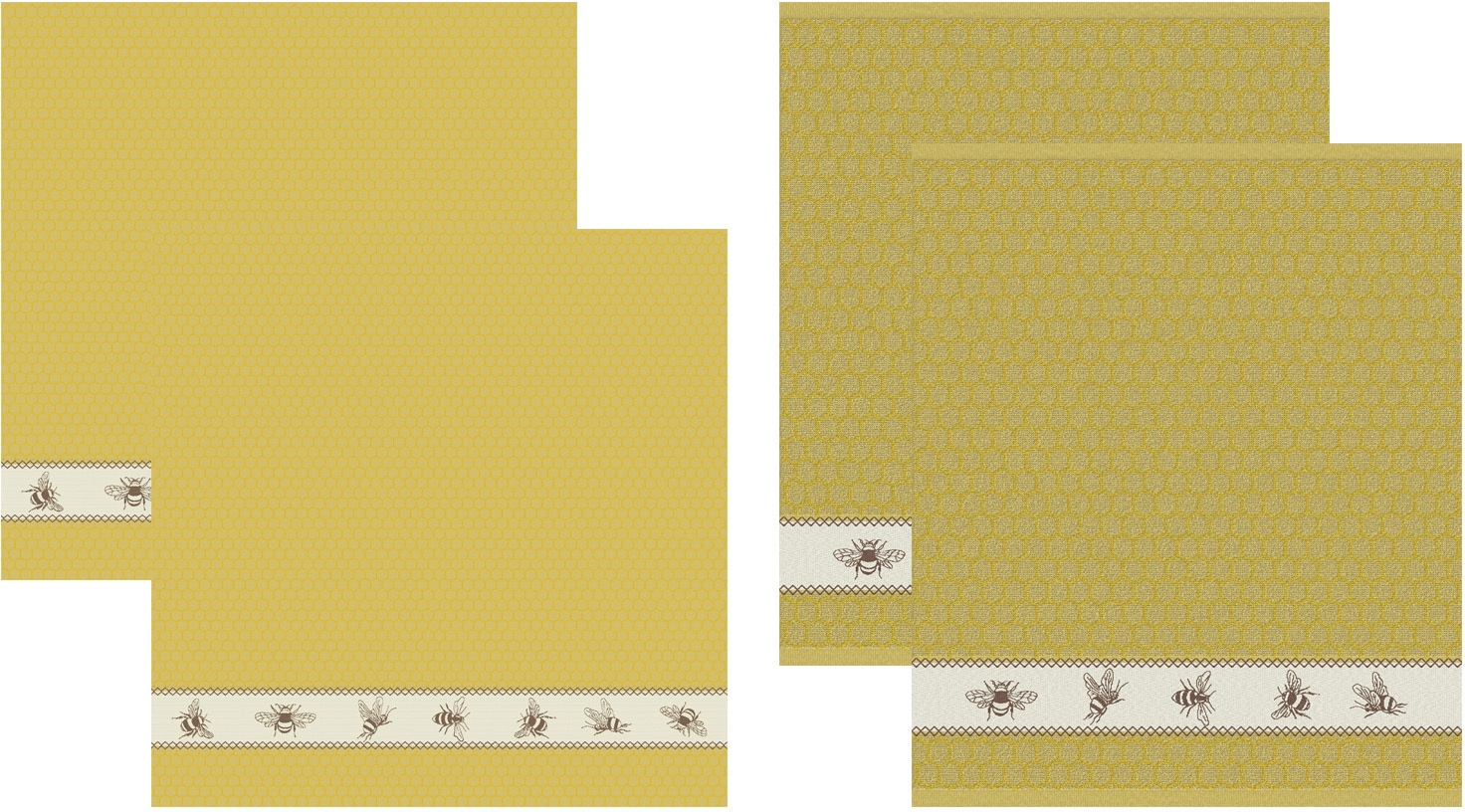 Geschirrtuch »Bees«, (Set, 4 tlg., Combi-Set: bestehend aus 2x Küchentuch + 2x...